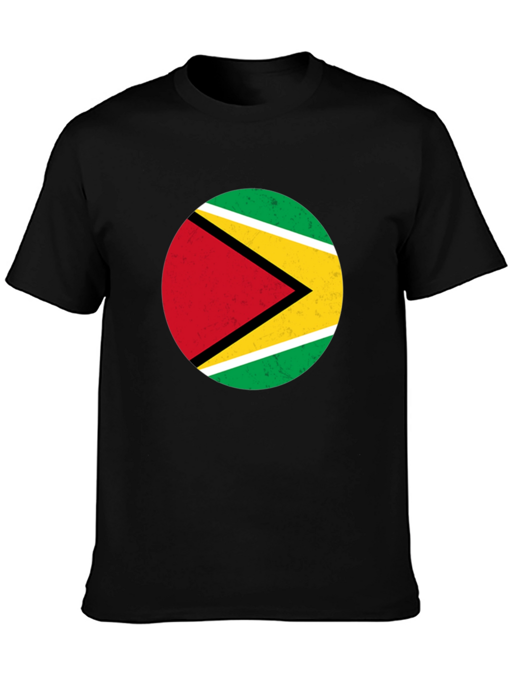 Guyana Flag Graphic Black T-Shirt