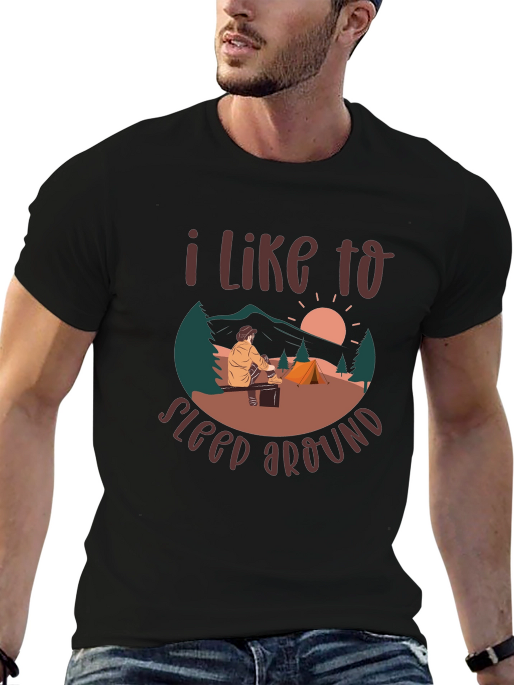Camping T-Shirt: I Like to Sleep Around Graphic Tee