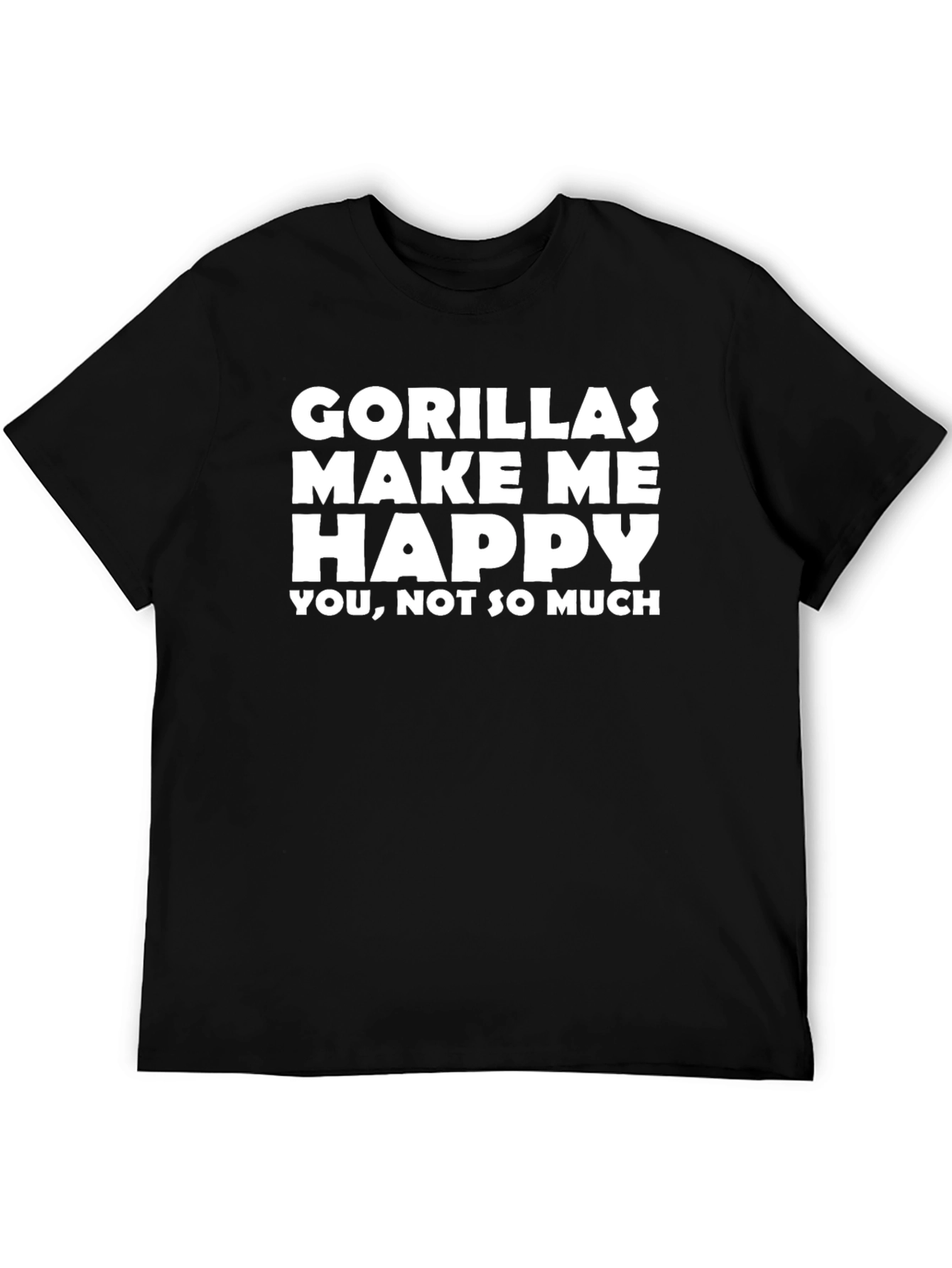 Gorillas Make Me Happy Graphic Tee - Black T-Shirt