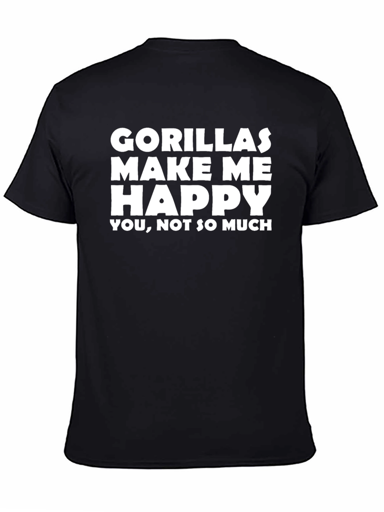 Gorillas Make Me Happy Graphic Tee - Black T-Shirt