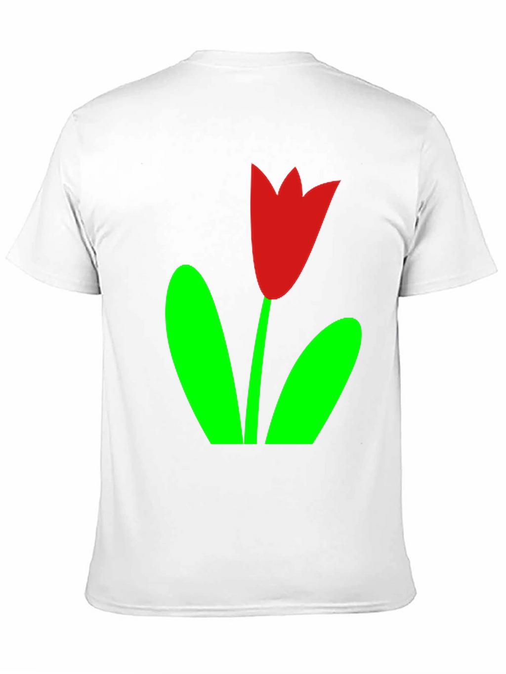 Black T-Shirt with Red Tulip Graphic