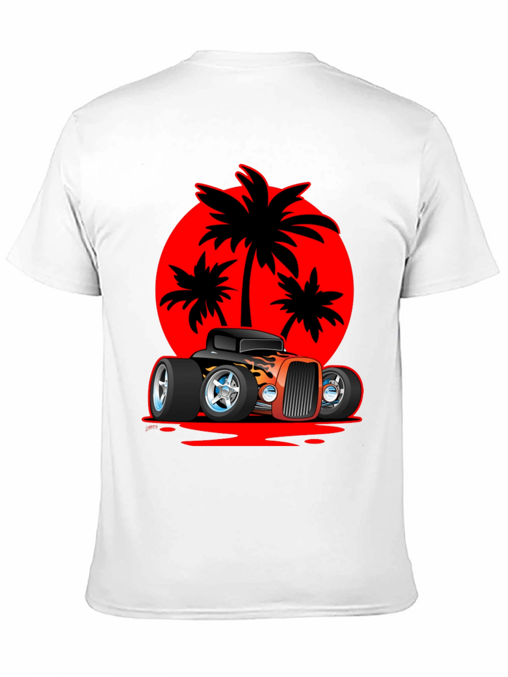 Hot Rod Car & Palm Tree Graphic Tee