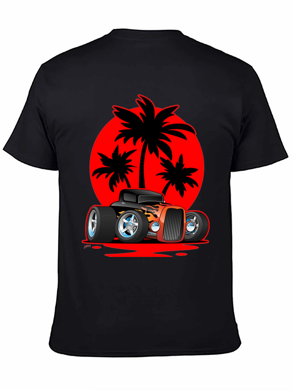 Hot Rod Car & Palm Tree Graphic Tee