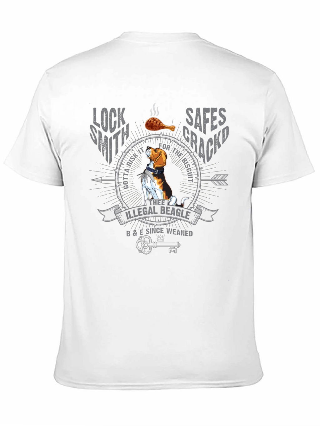 Illegal Beagle T-Shirt: Locksmith Safe Cracker Design