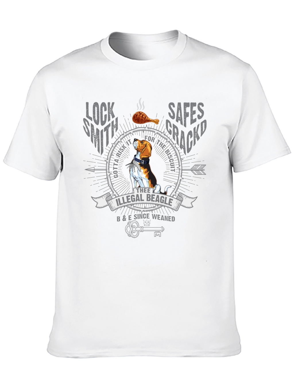 Illegal Beagle T-Shirt: Locksmith Safe Cracker Design