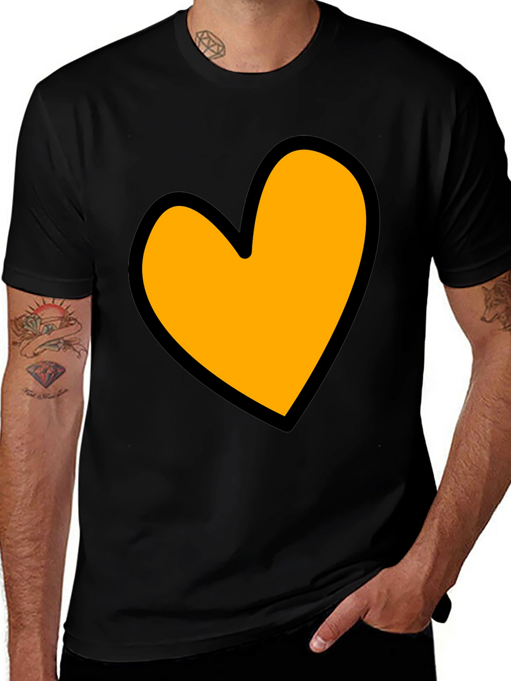 Heart Graphic Black T-Shirt