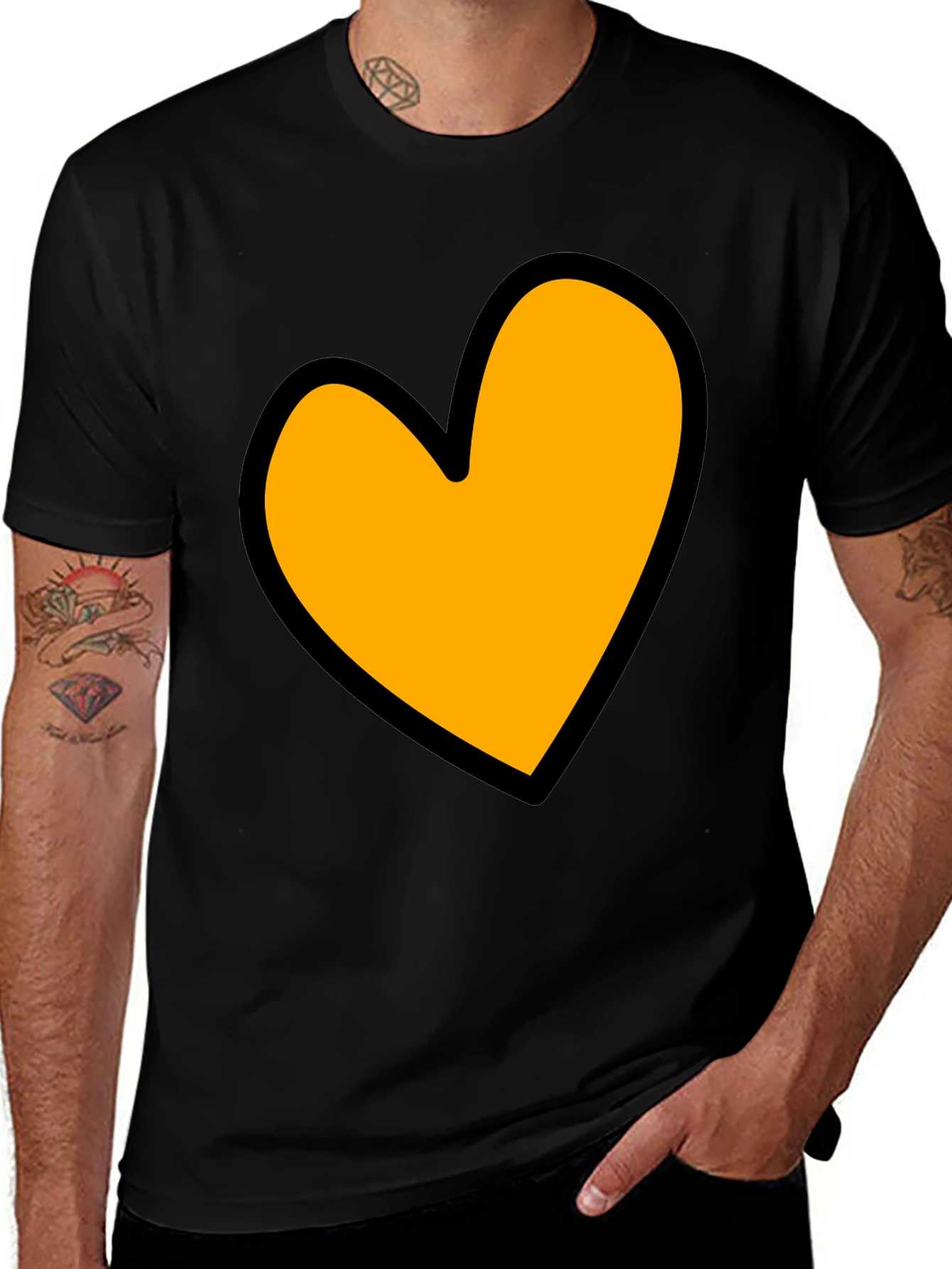 Heart Graphic Black T-Shirt