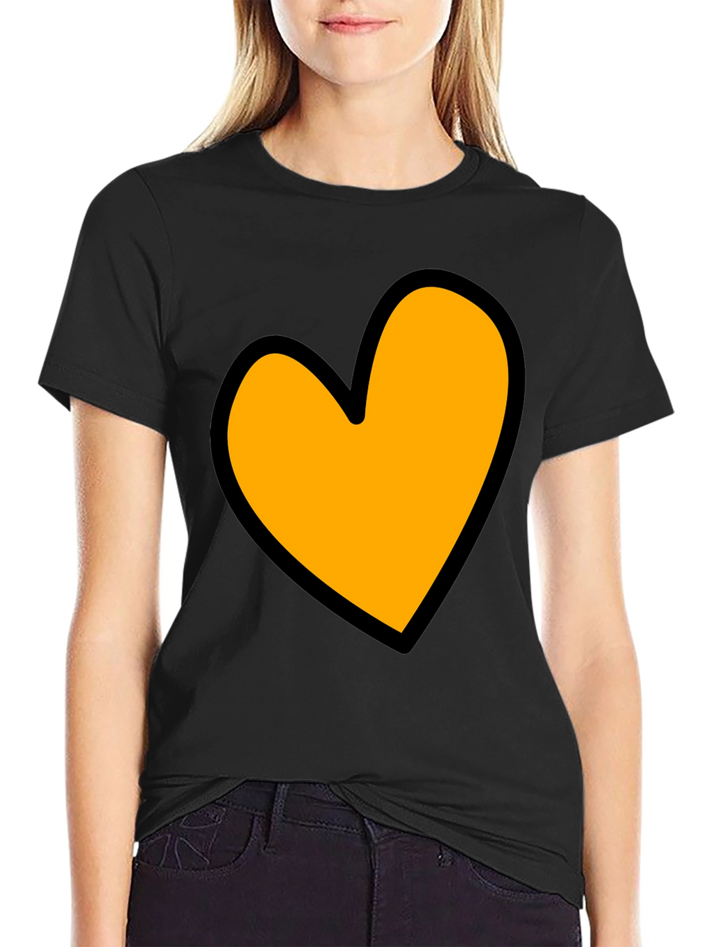 Heart Graphic Black T-Shirt