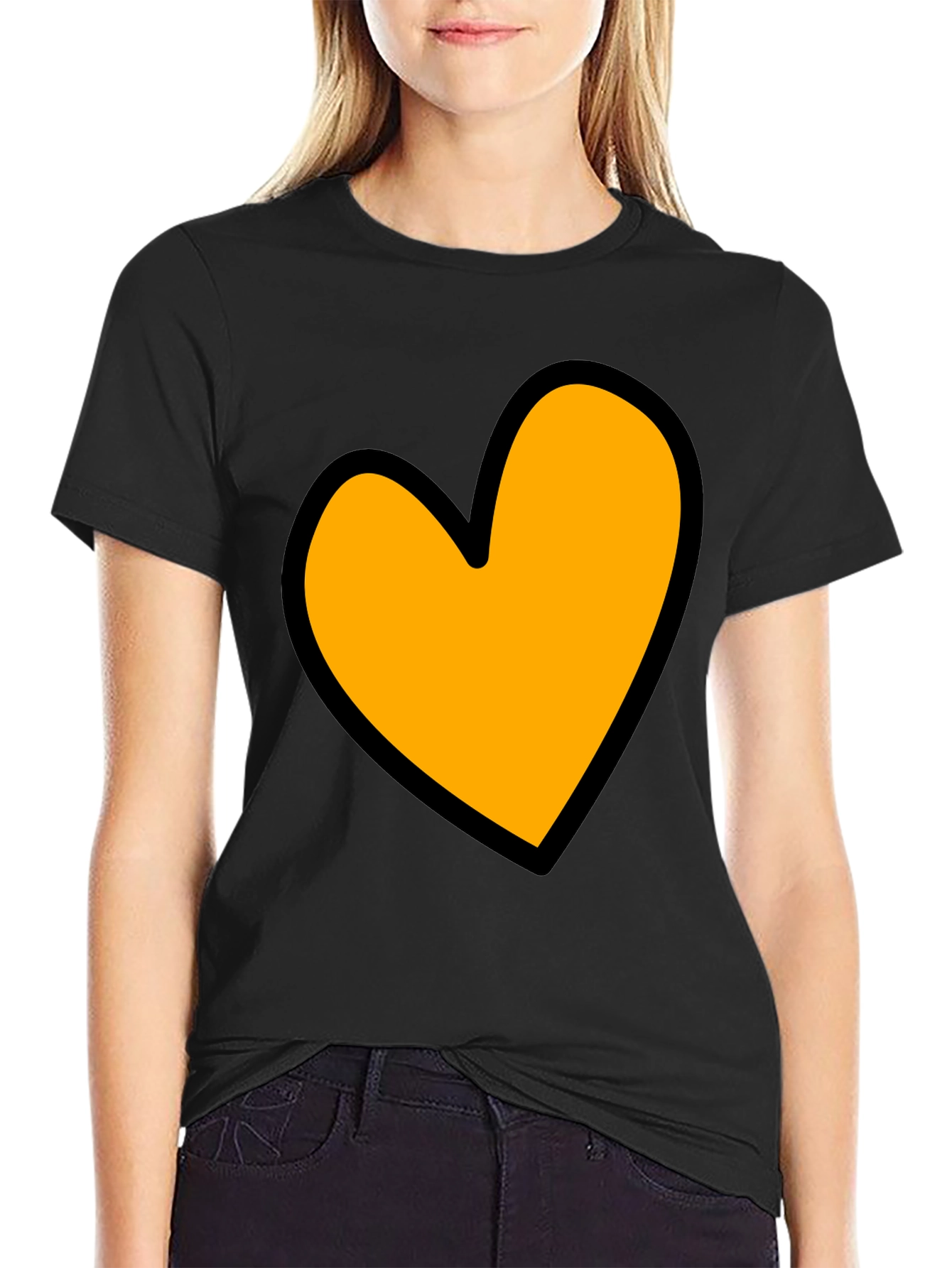 Heart Graphic Black T-Shirt