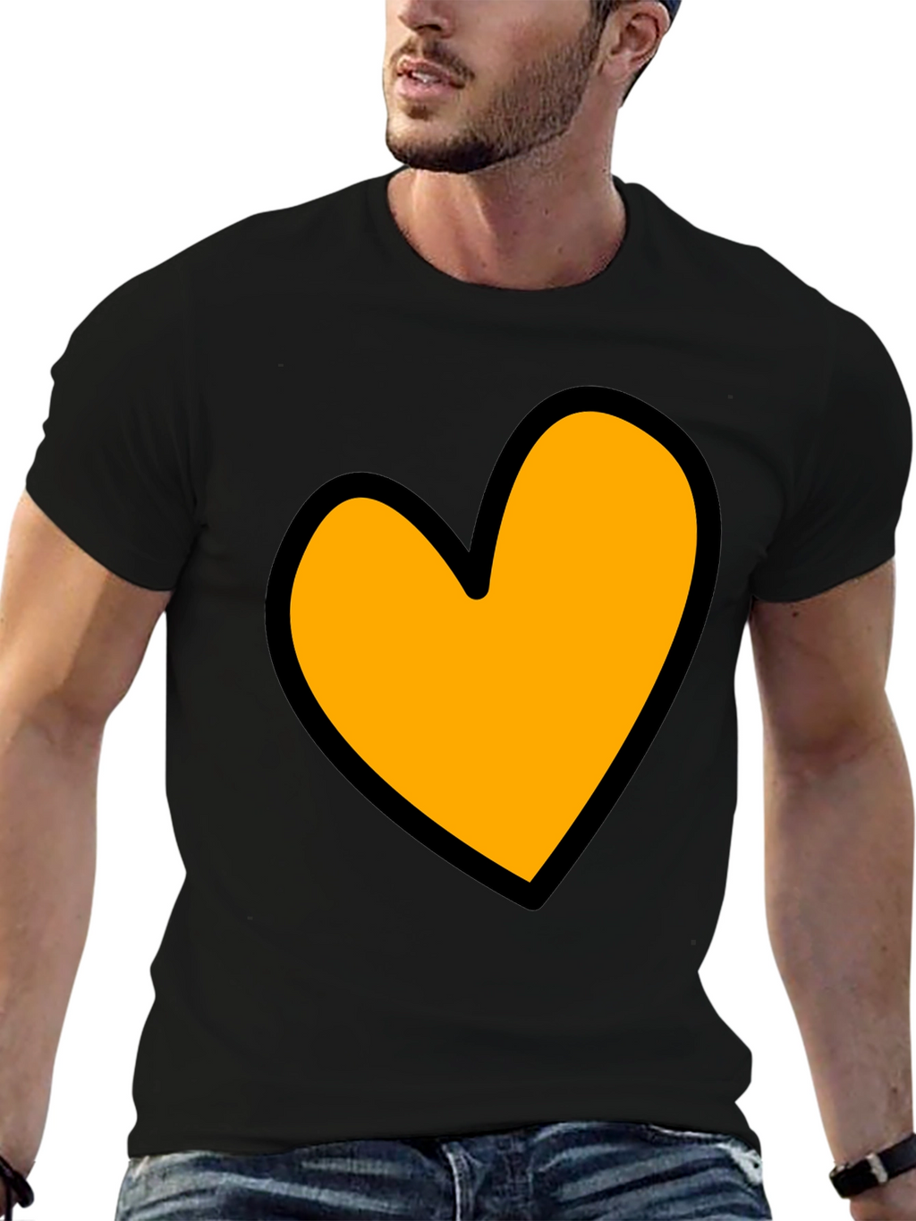 Heart Graphic Black T-Shirt