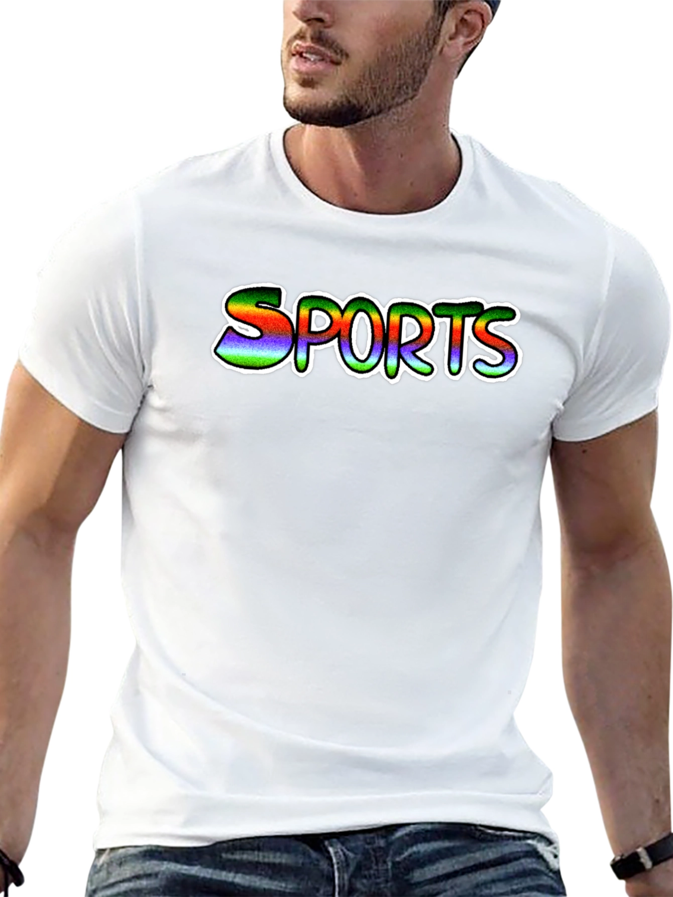 Mens Black Sports Graphic T-Shirt