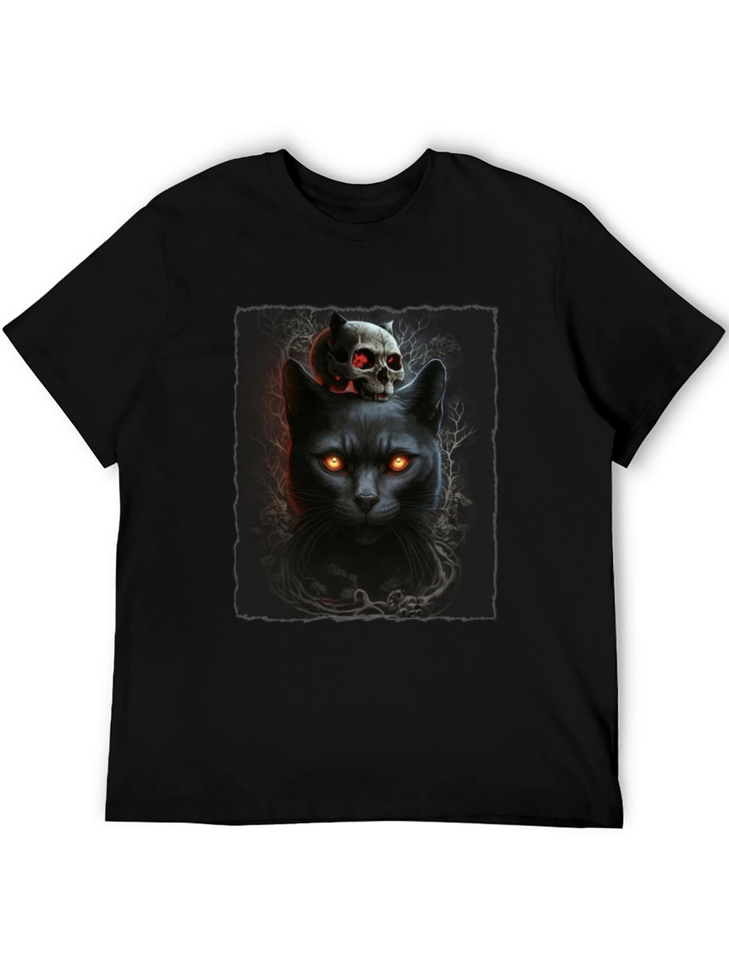 Black Cat & Skull T-Shirt