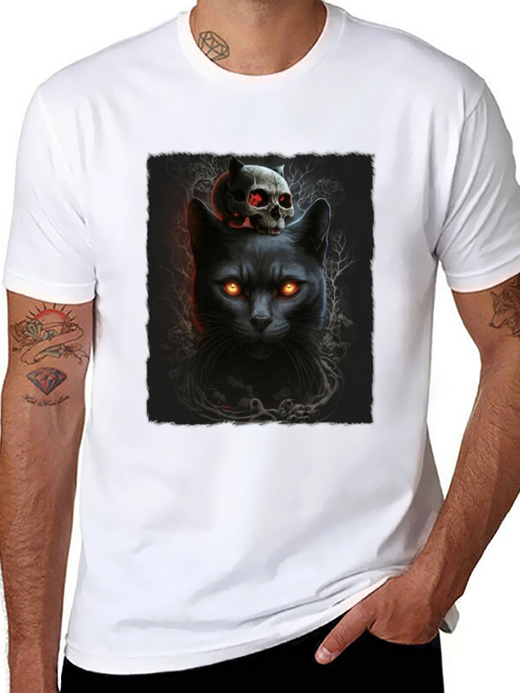 Black Cat & Skull T-Shirt