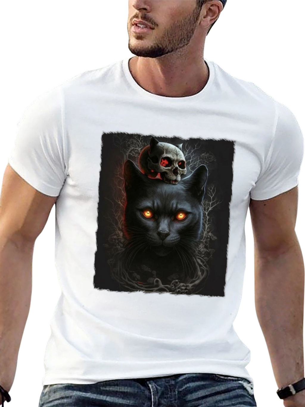 Black Cat & Skull T-Shirt