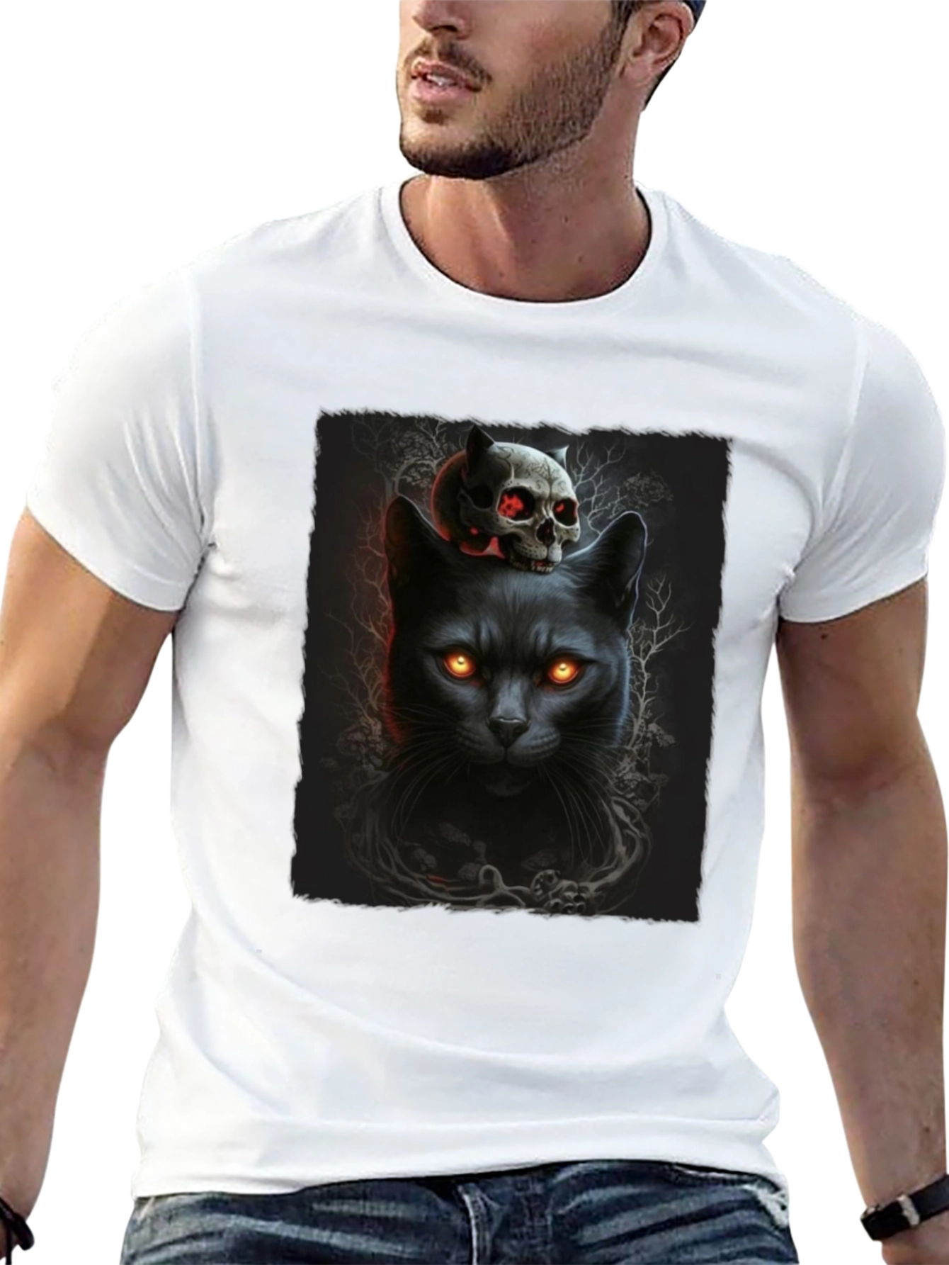 Black Cat & Skull T-Shirt