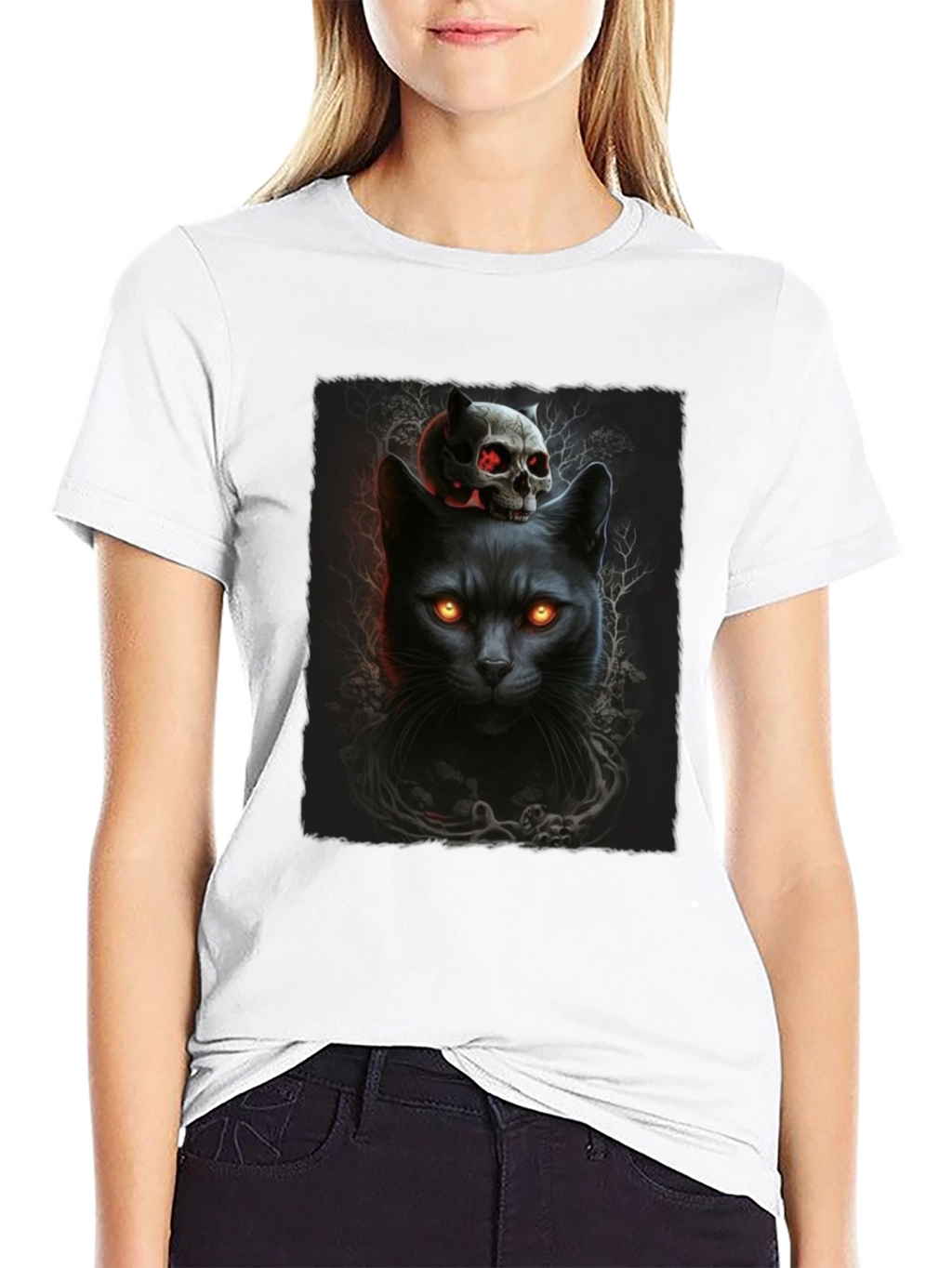 Black Cat & Skull T-Shirt