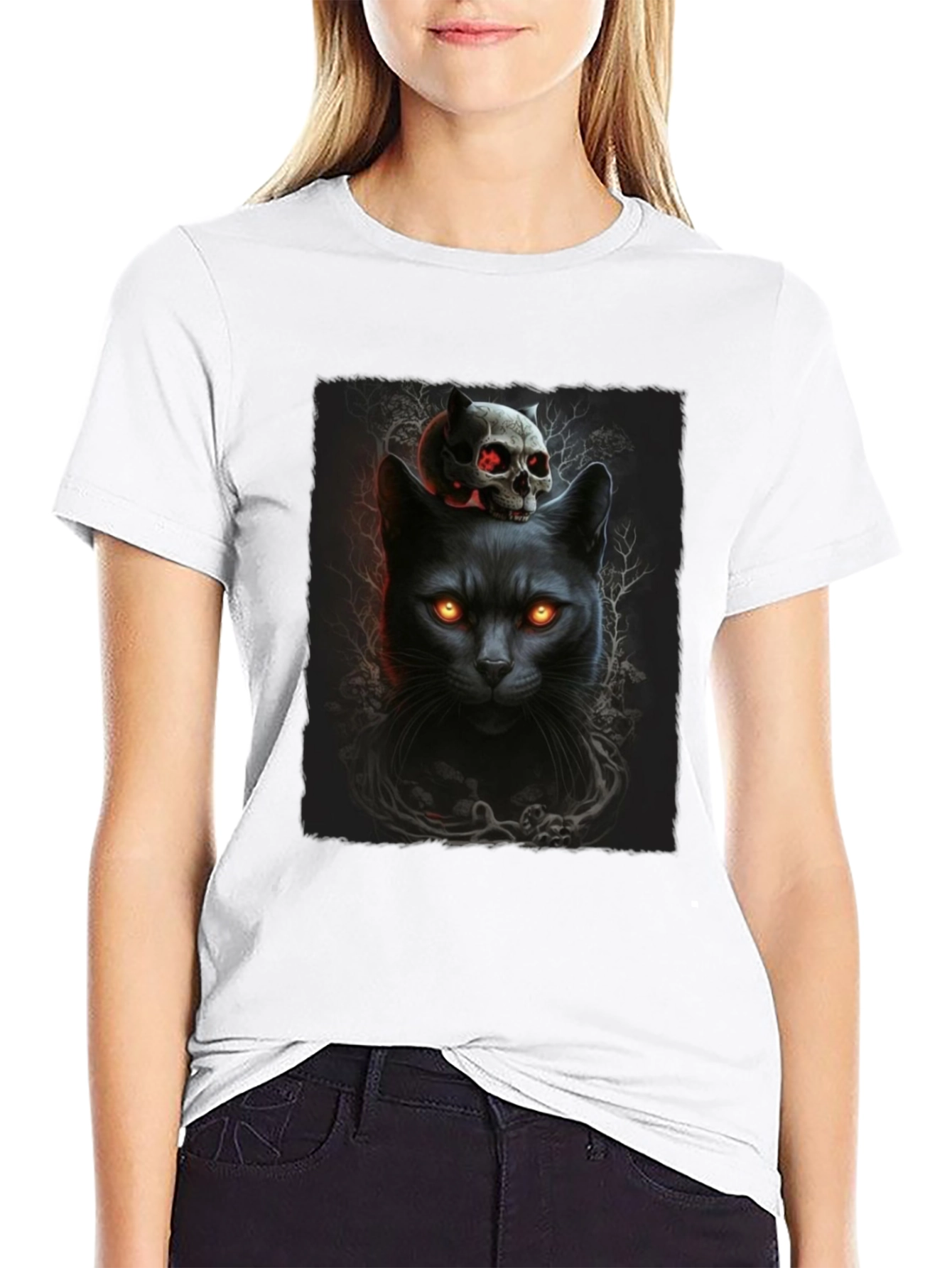 Black Cat & Skull T-Shirt