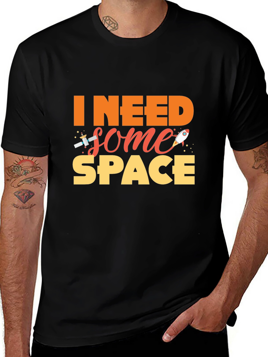I Need Some Space Black T-Shirt