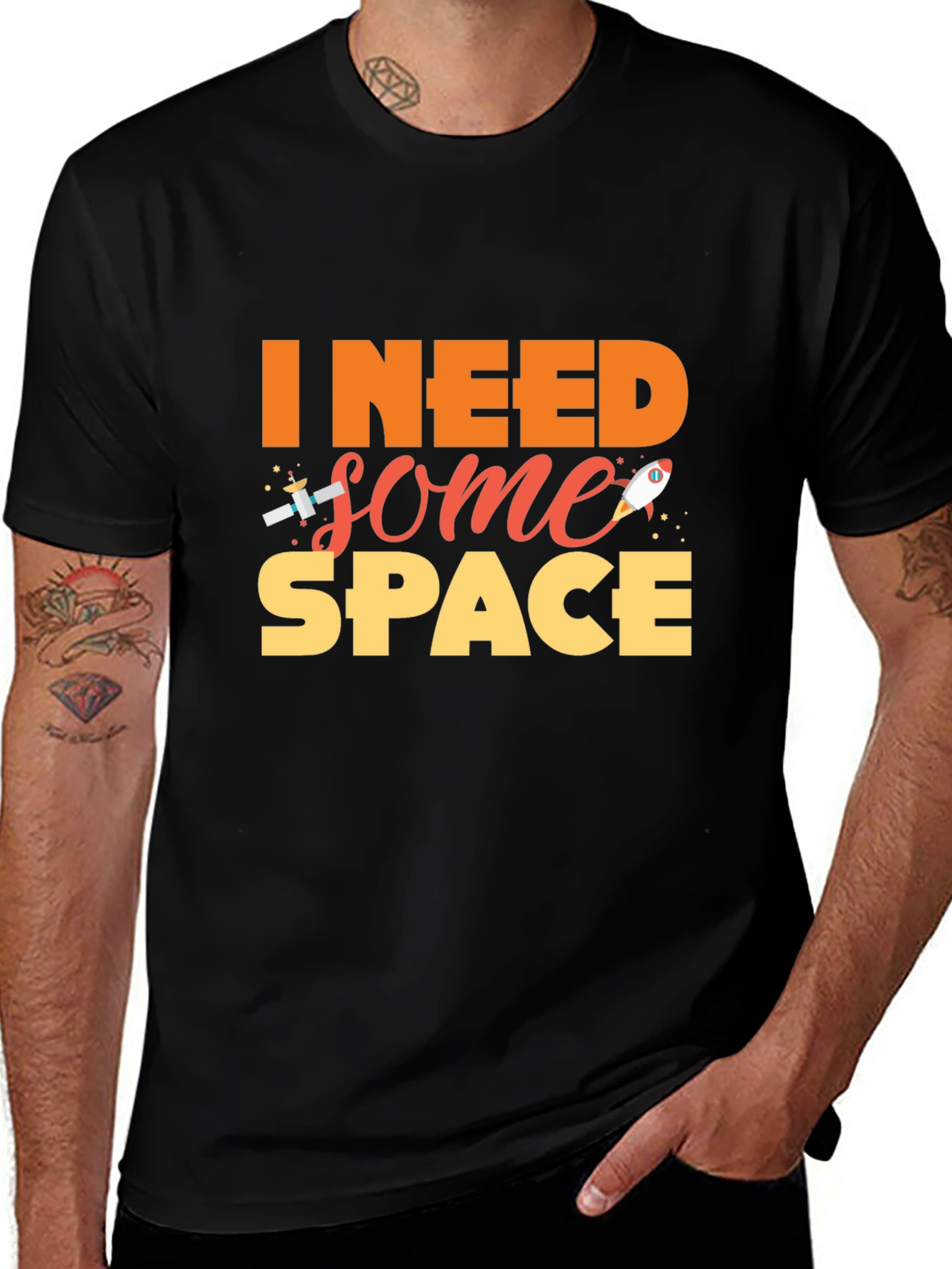 I Need Some Space Black T-Shirt