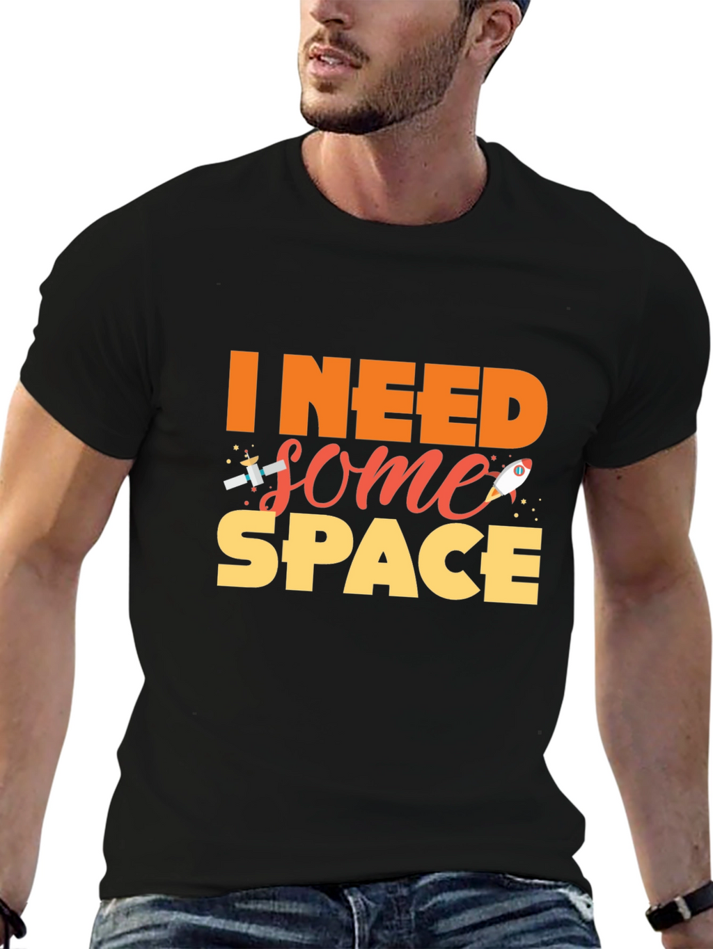 I Need Some Space Black T-Shirt