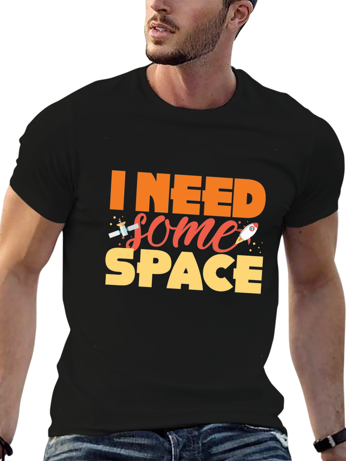 I Need Some Space Black T-Shirt
