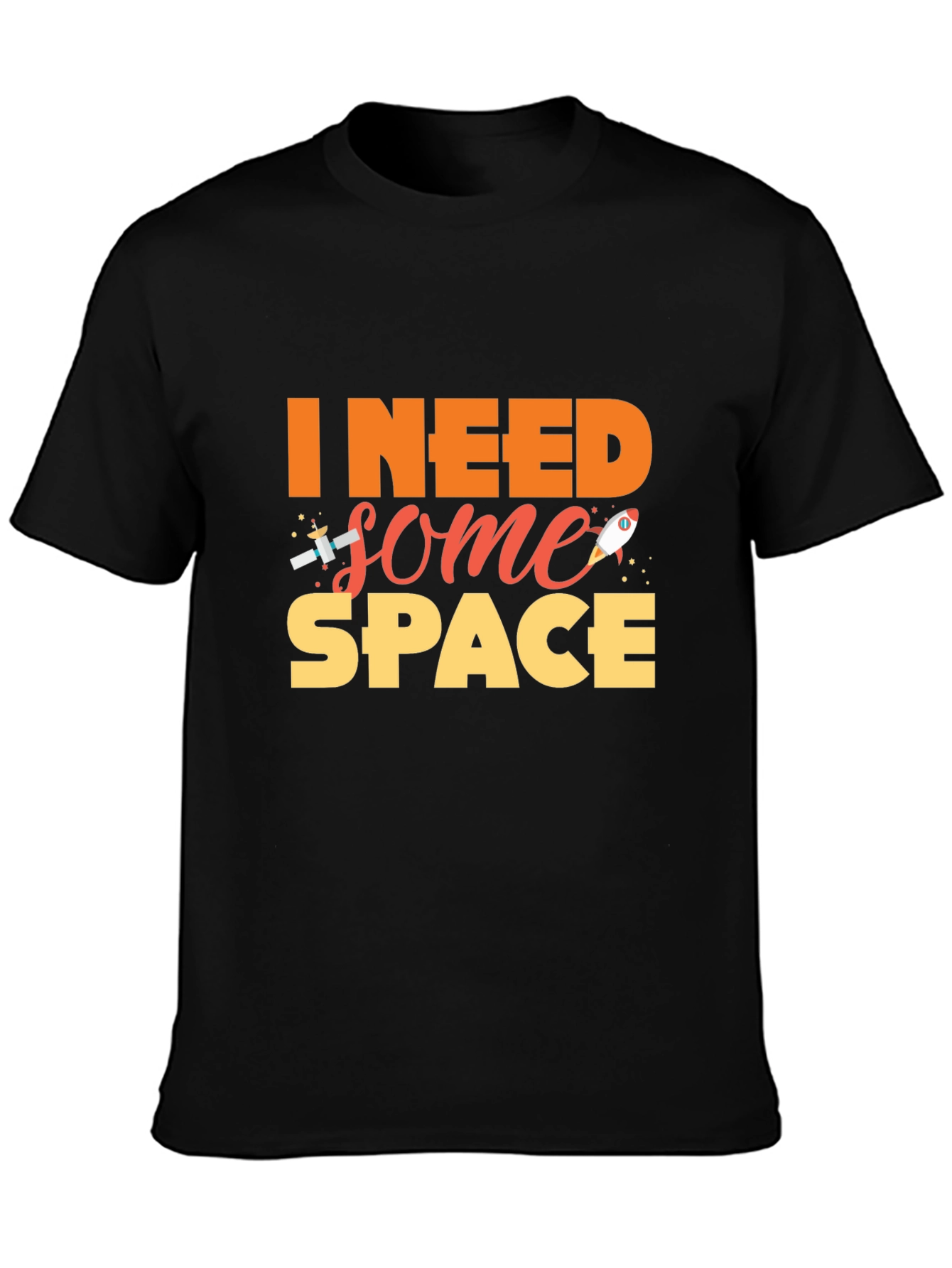 I Need Some Space Black T-Shirt