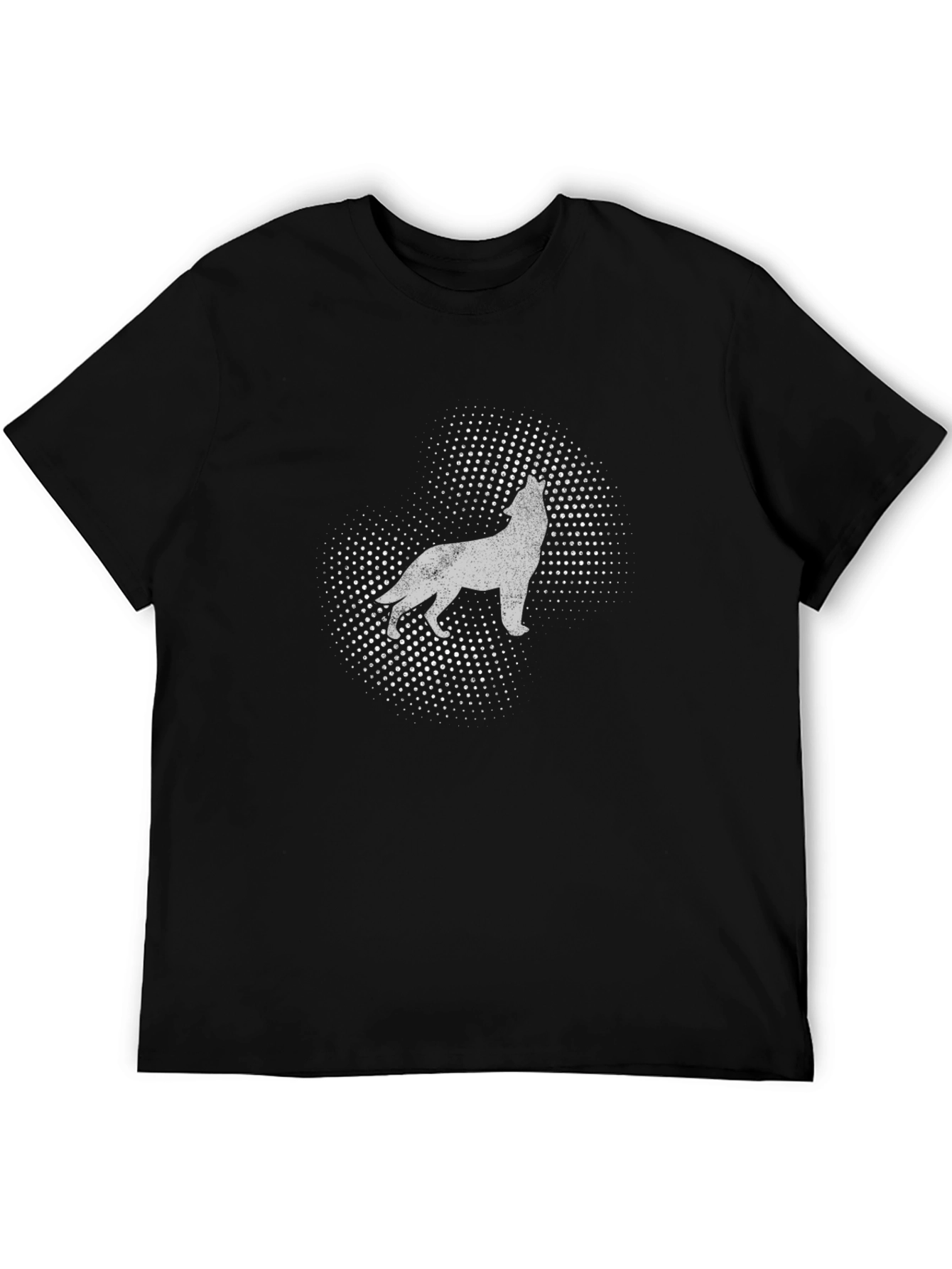Wolf Silhouette Graphic Tee - Black
