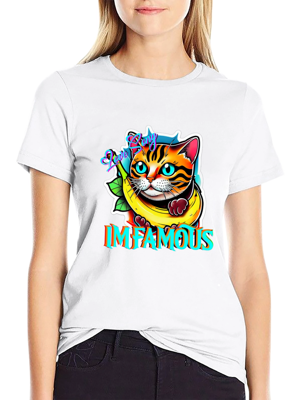 Infamous Cat Banana Graphic Tee