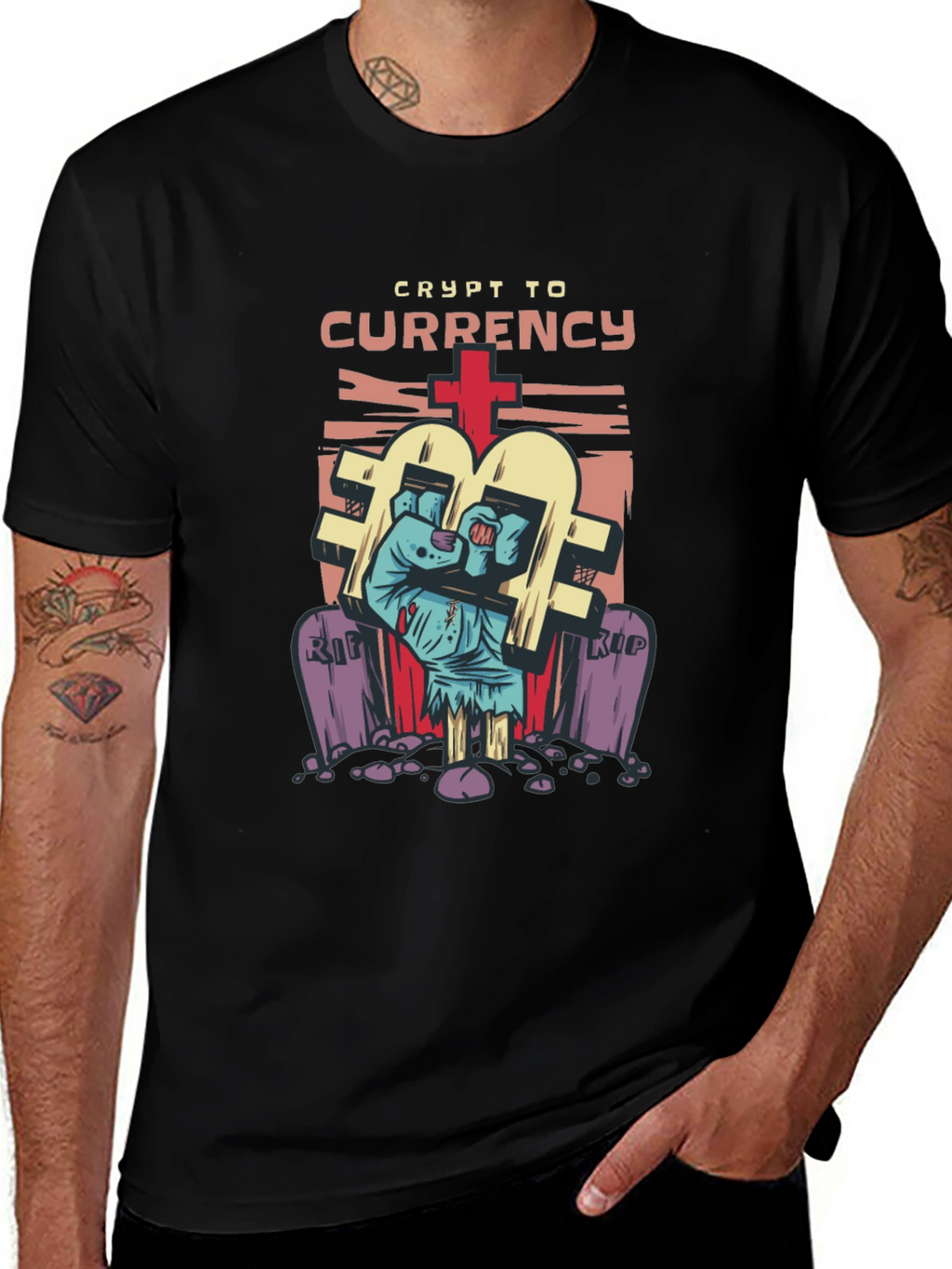 Crypto Currency Zombie T-Shirt - Novelty Graphic Tee