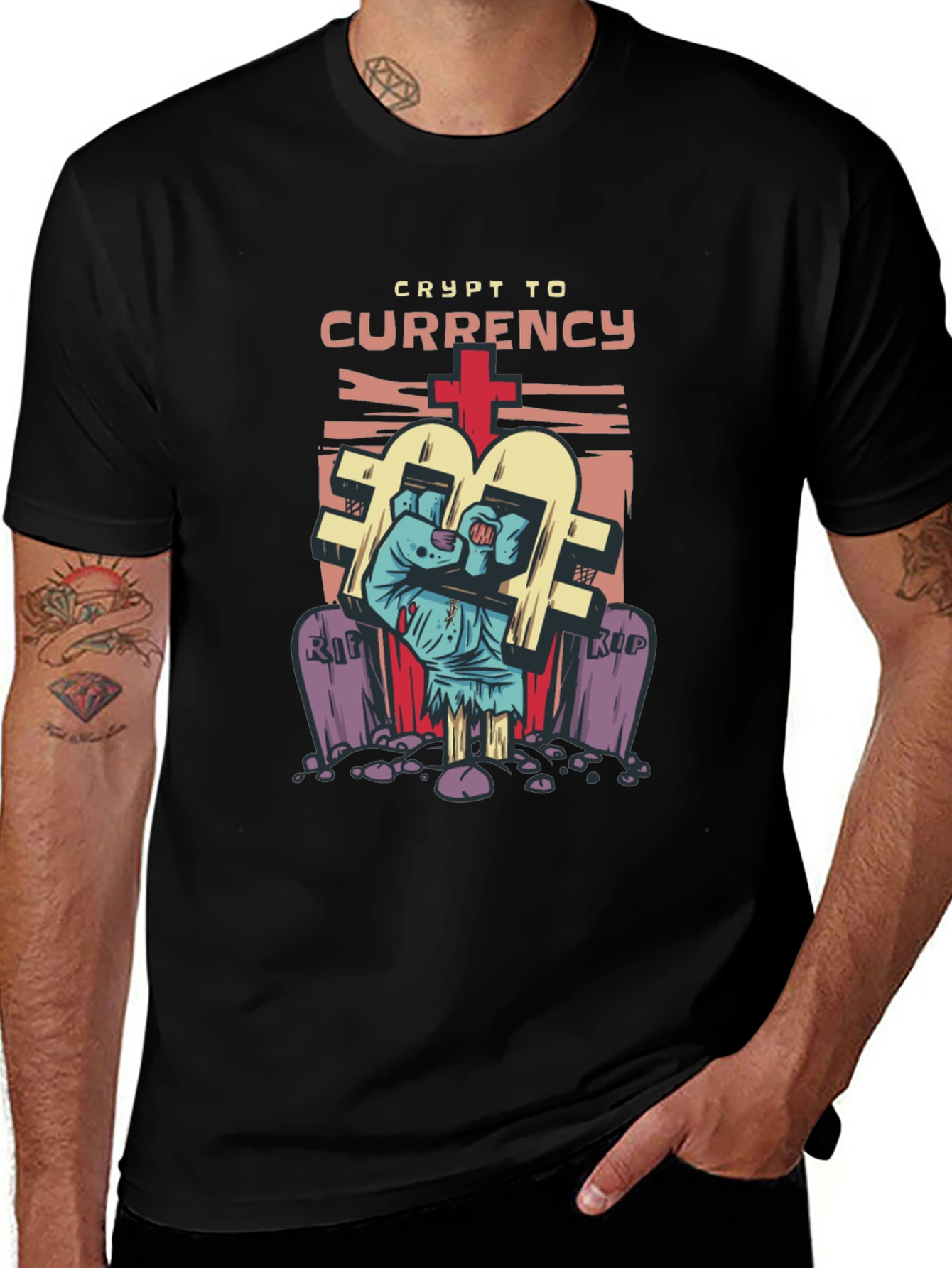 Crypto Currency Zombie T-Shirt - Novelty Graphic Tee