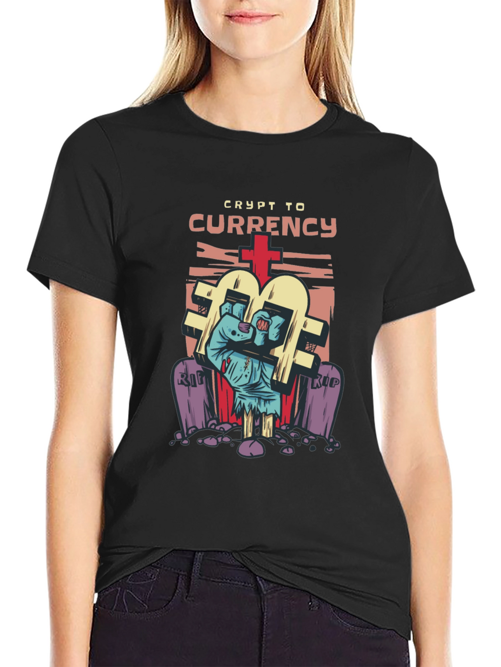 Crypto Currency Zombie T-Shirt - Novelty Graphic Tee