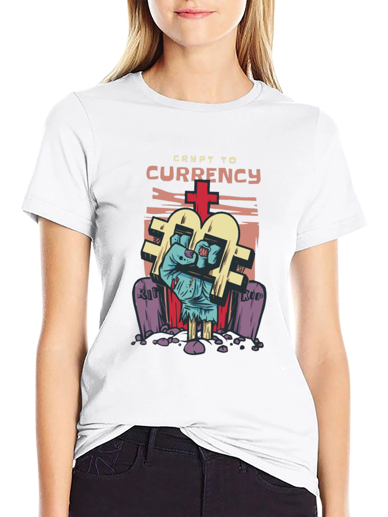 Crypto Currency Zombie T-Shirt - Novelty Graphic Tee