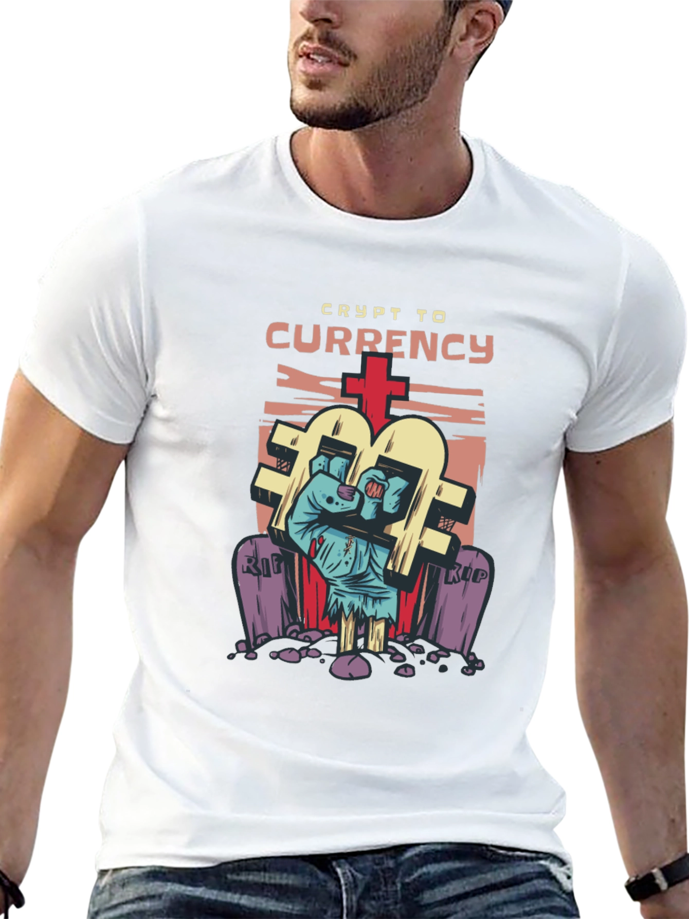 Crypto Currency Zombie T-Shirt - Novelty Graphic Tee