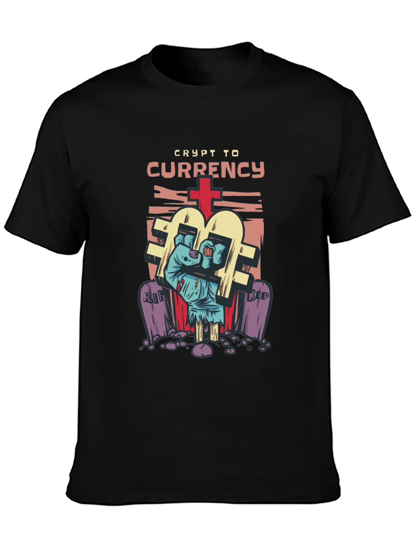 Crypto Currency Zombie T-Shirt - Novelty Graphic Tee
