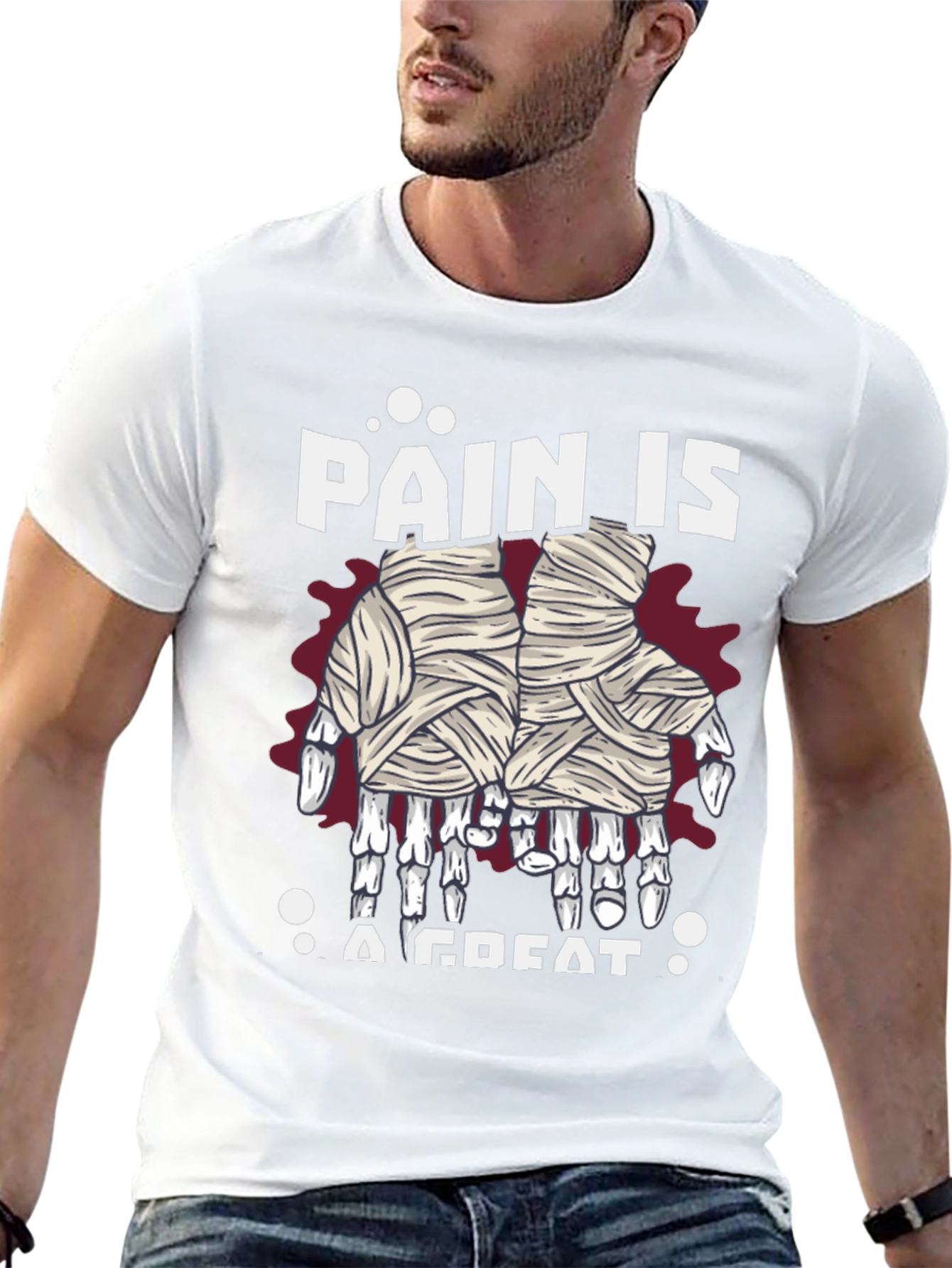 Pain is A Great Halloween Mummy Hands T-Shirt
