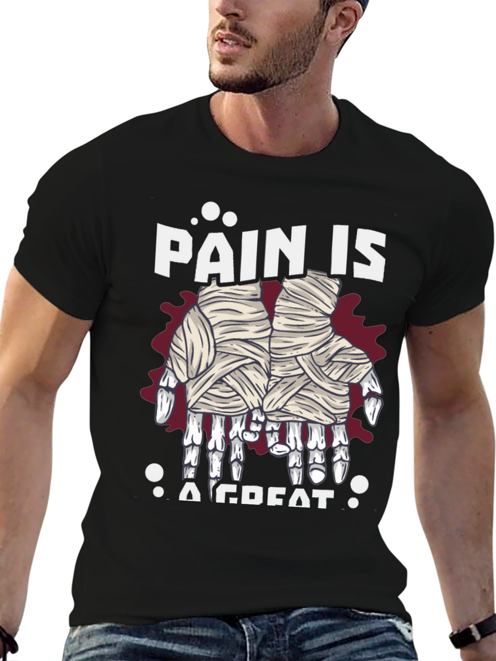 Pain is A Great Halloween Mummy Hands T-Shirt
