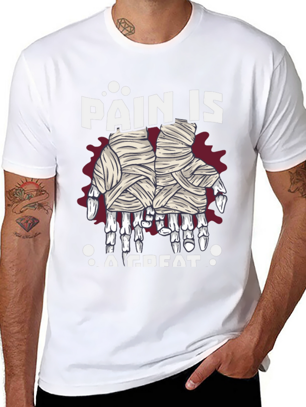 Pain is A Great Halloween Mummy Hands T-Shirt