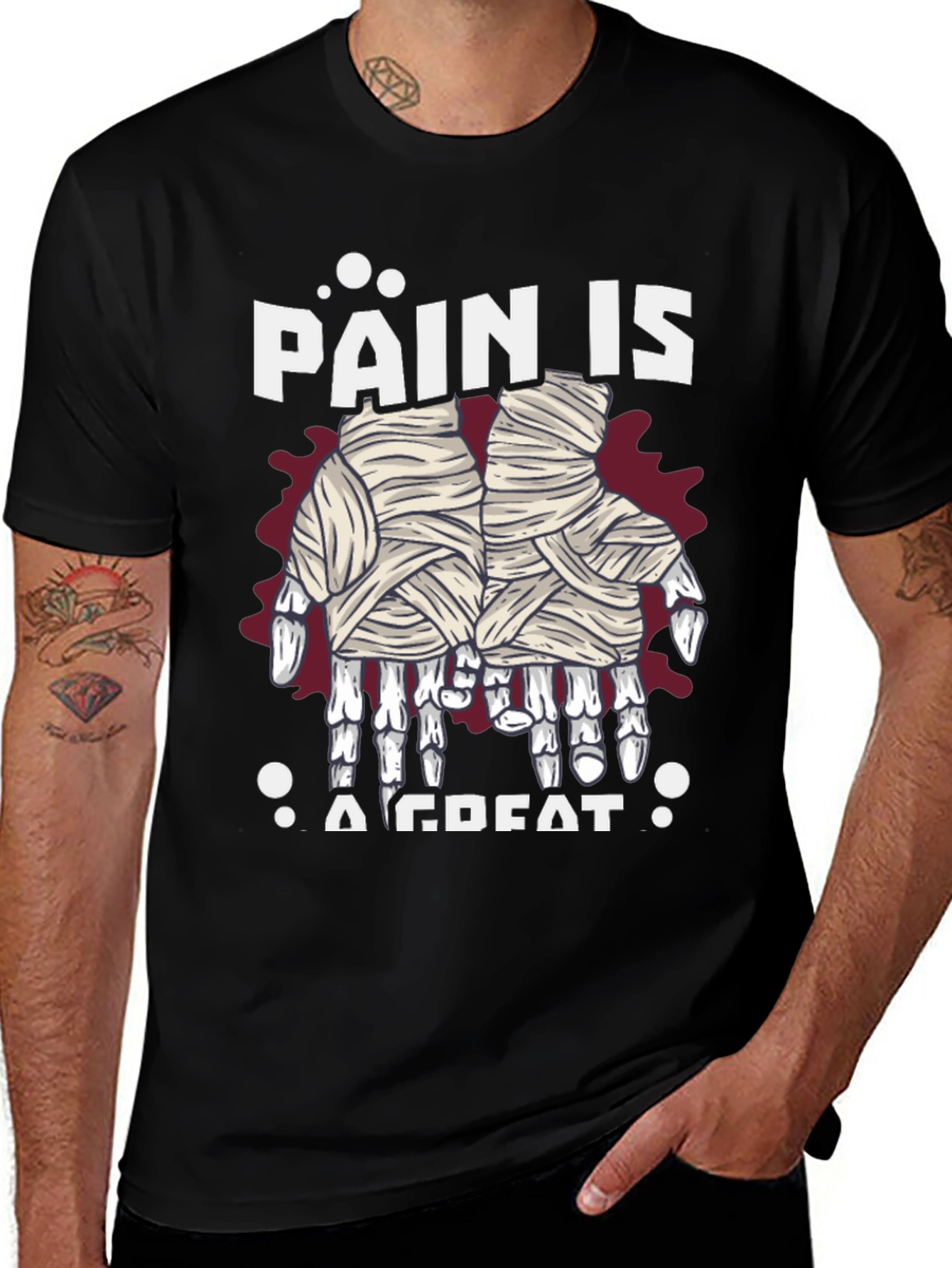 Pain is A Great Halloween Mummy Hands T-Shirt
