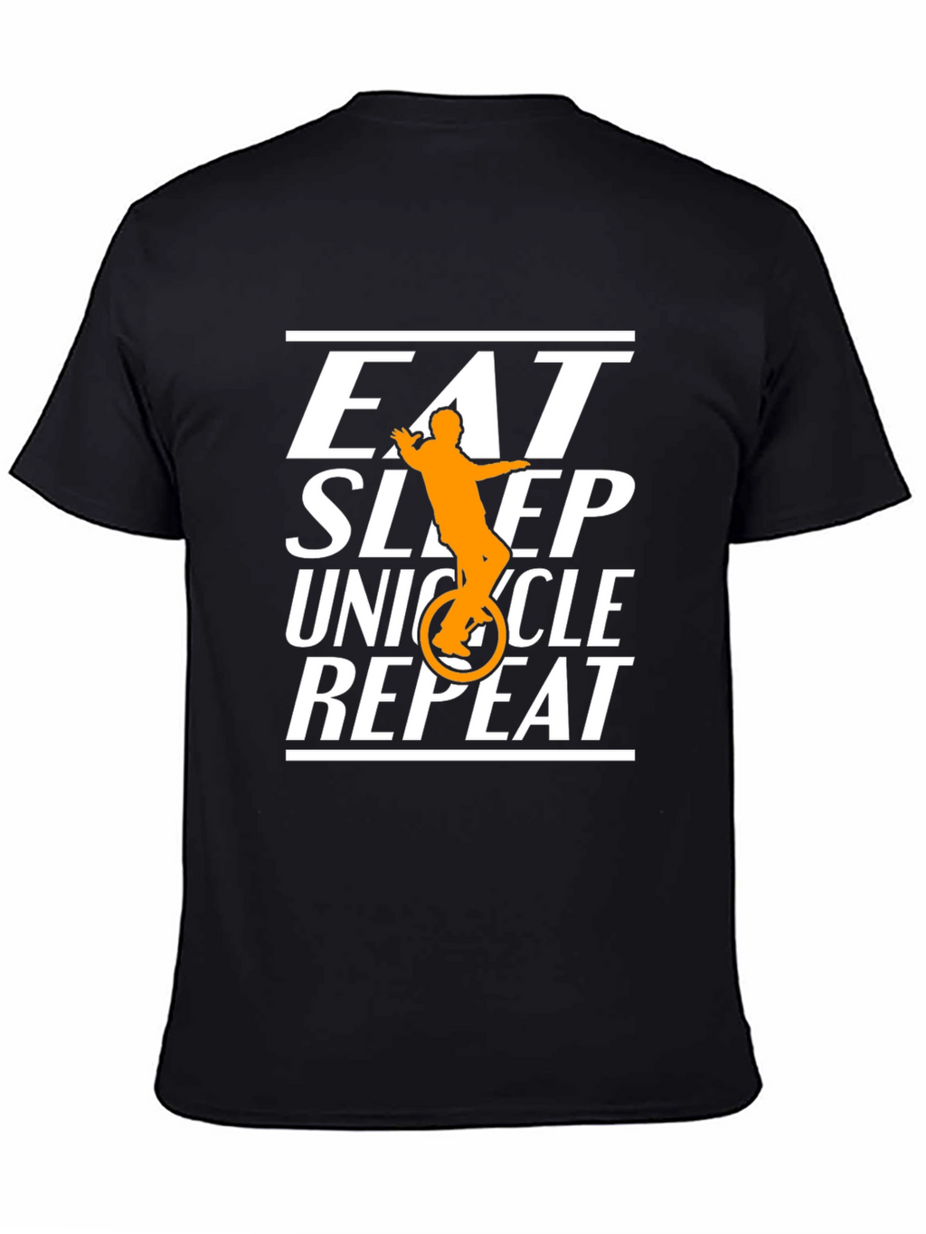 Eat Sleep Unicycle Repeat Black Graphic T-Shirt
