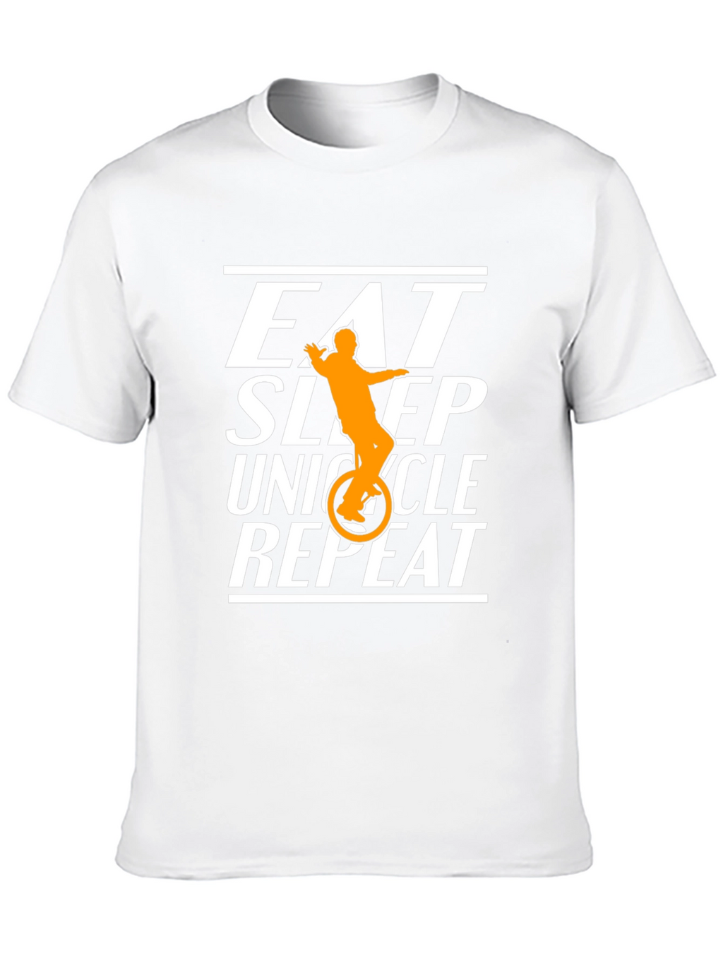 Eat Sleep Unicycle Repeat Black Graphic T-Shirt