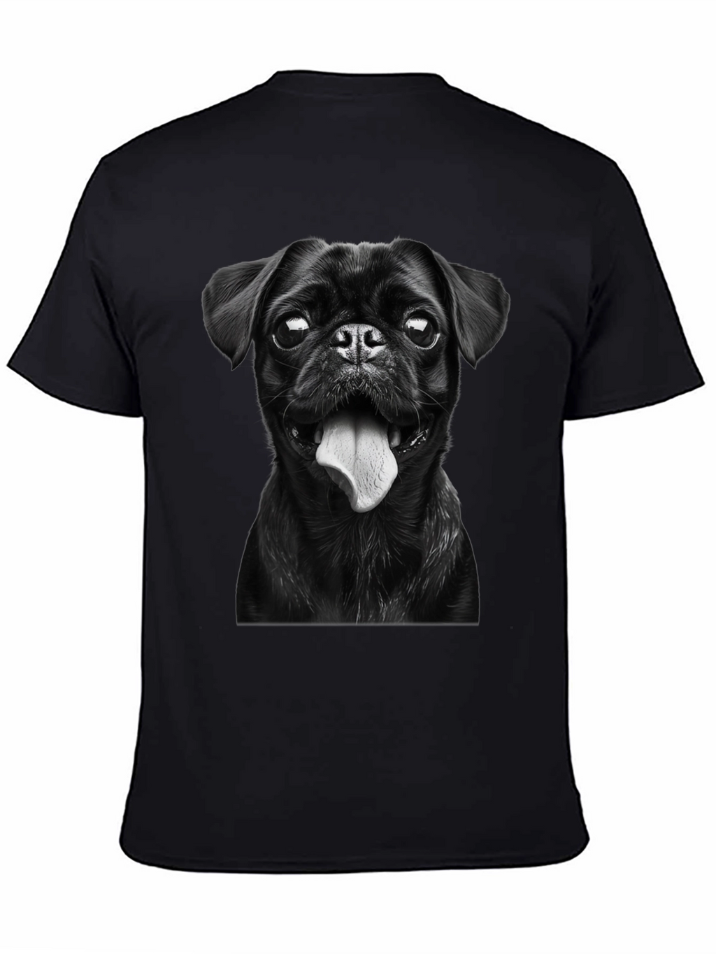 Black Pug Portrait Graphic Tee