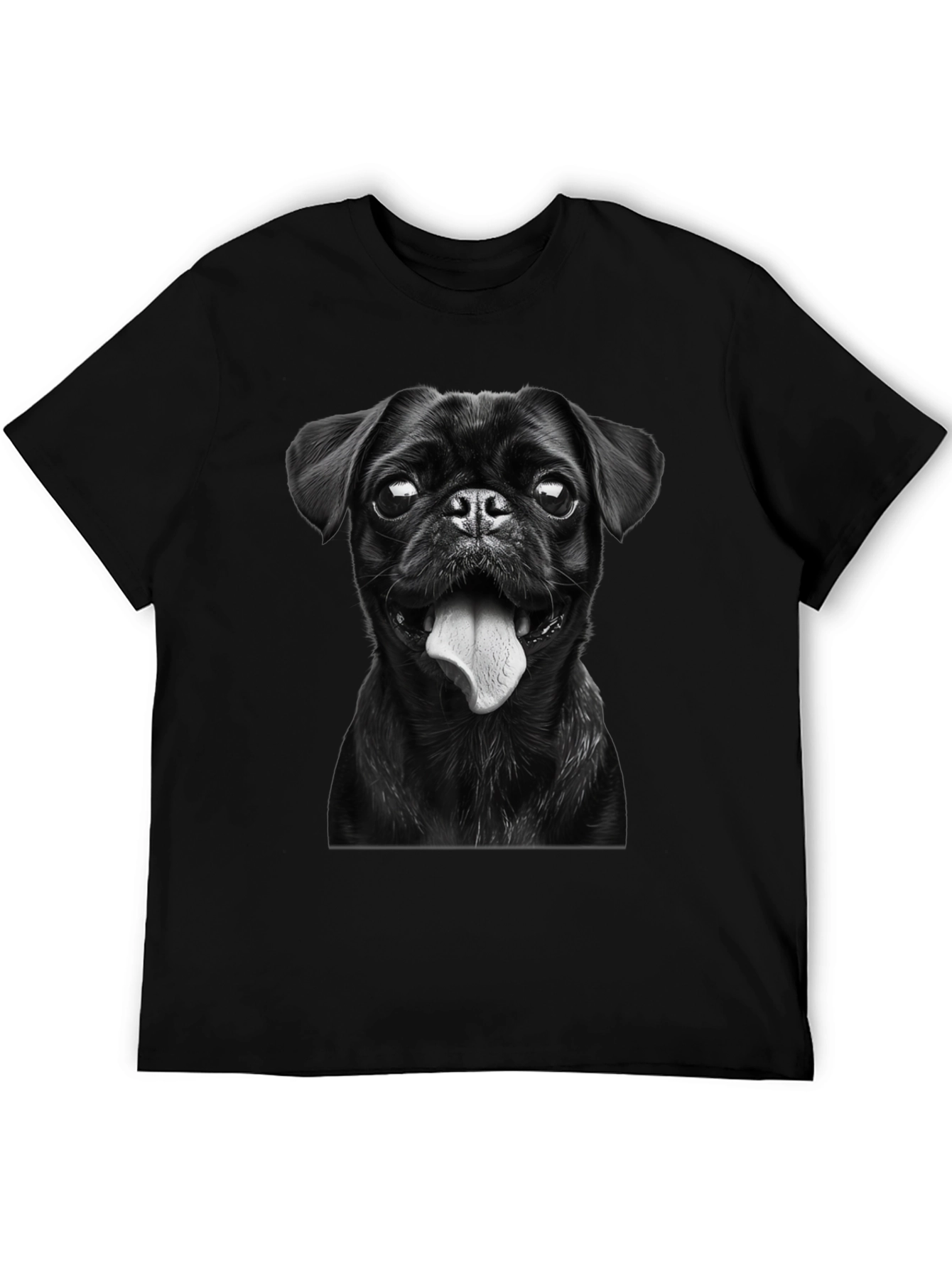 Black Pug Portrait Graphic Tee
