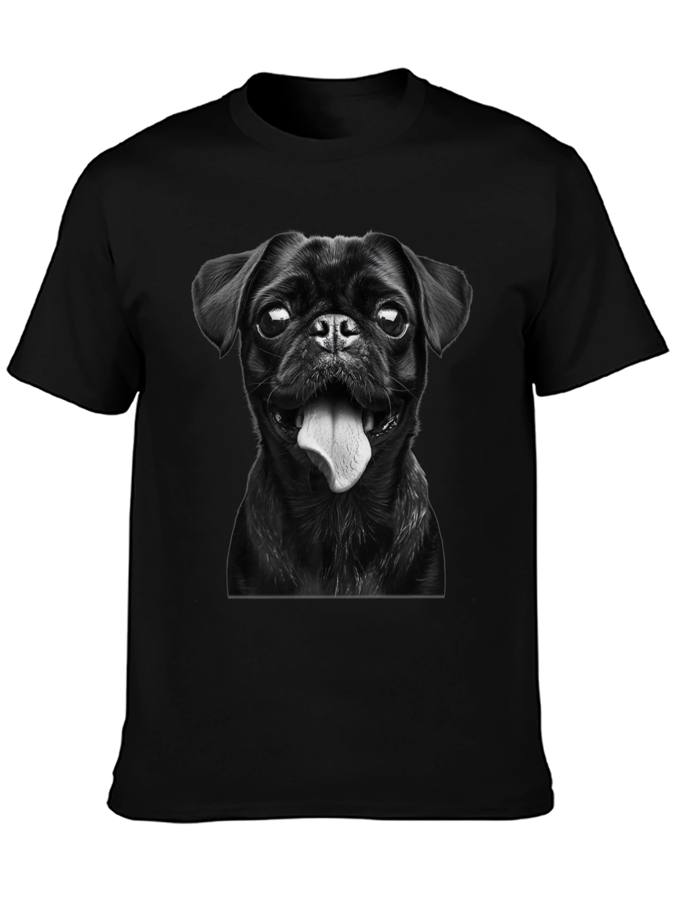 Black Pug Portrait Graphic Tee