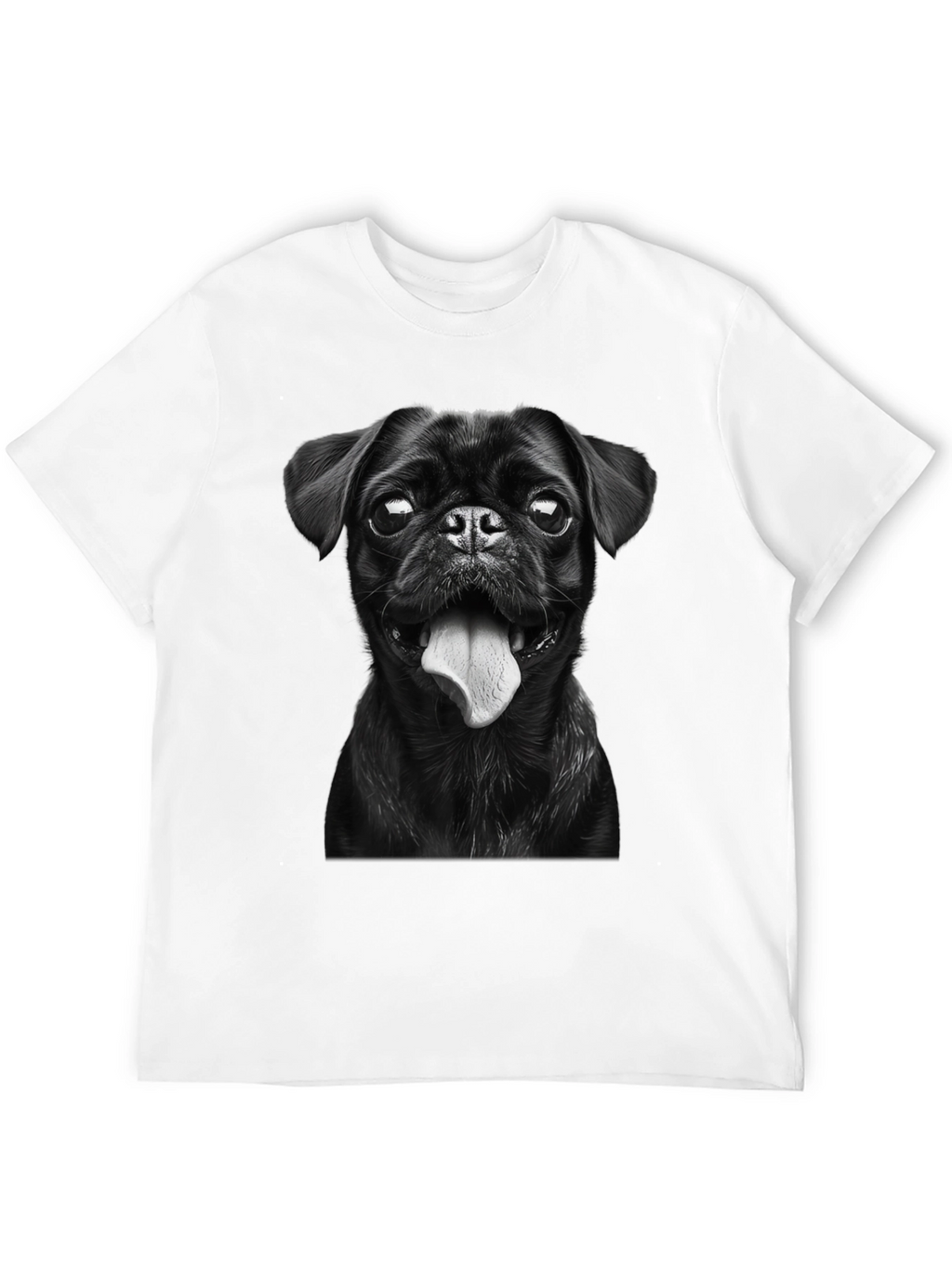 Black Pug Portrait Graphic Tee