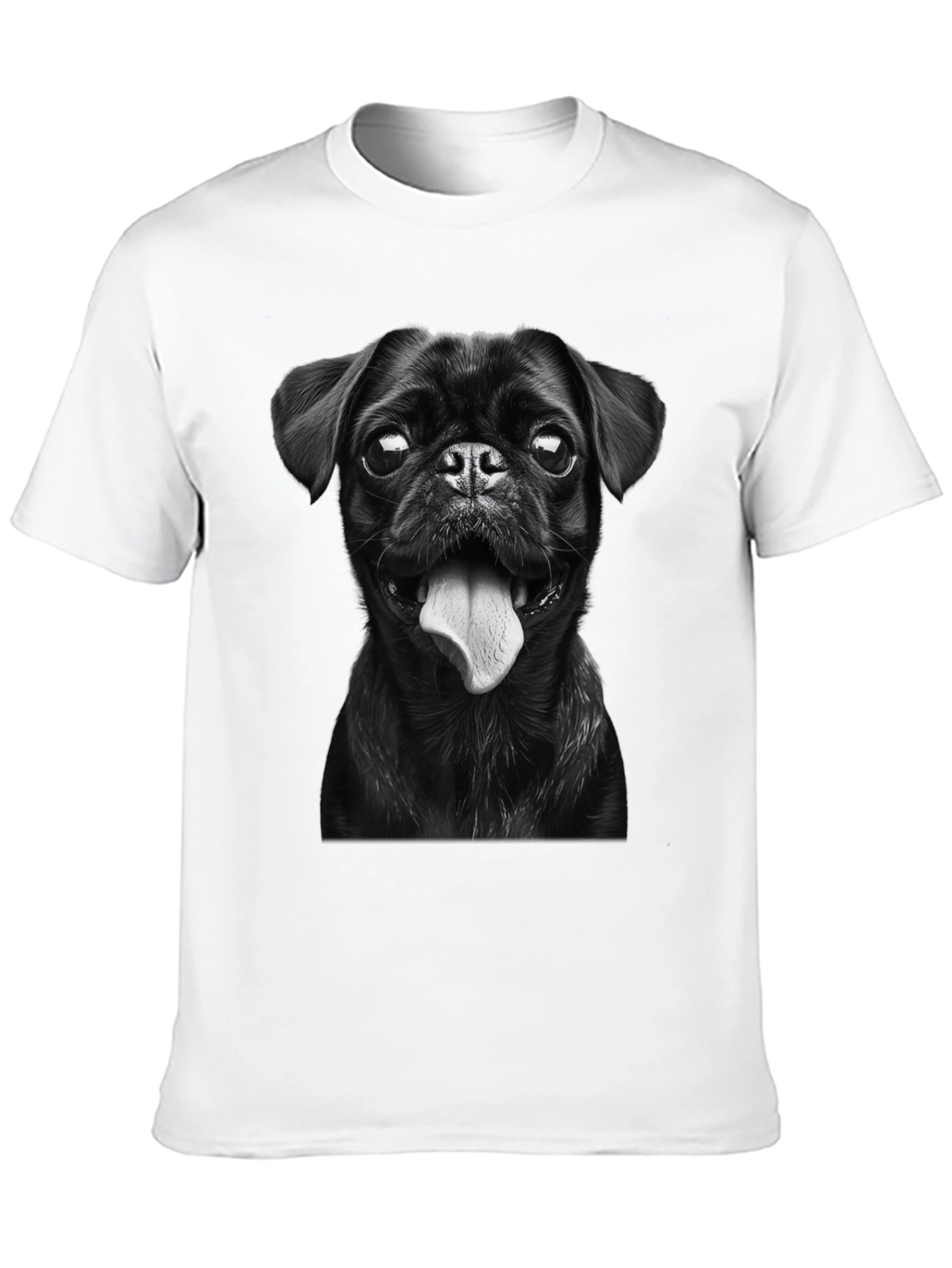 Black Pug Portrait Graphic Tee