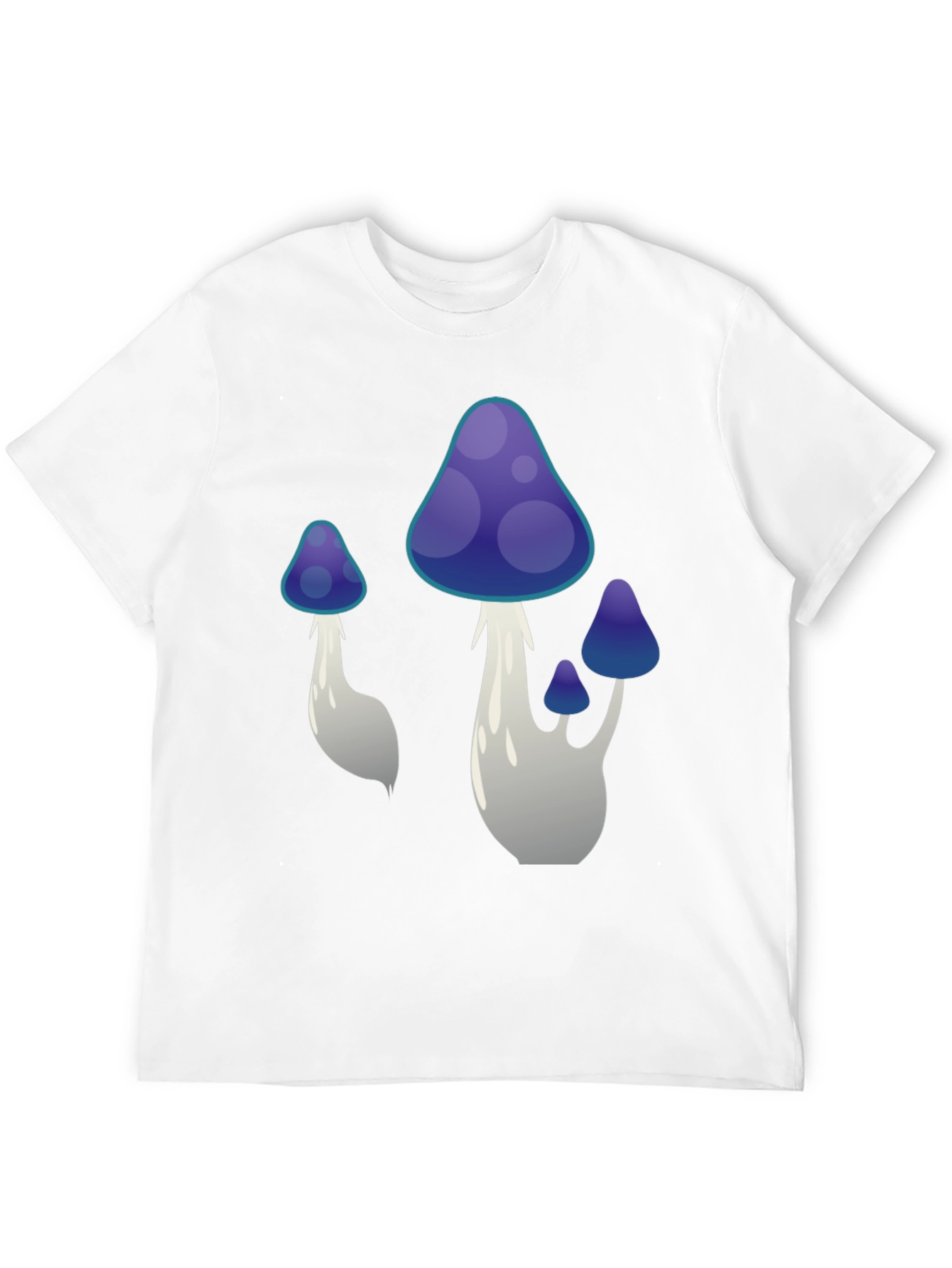 Funky Mushroom Graphic Tee - Black Cotton T-Shirt