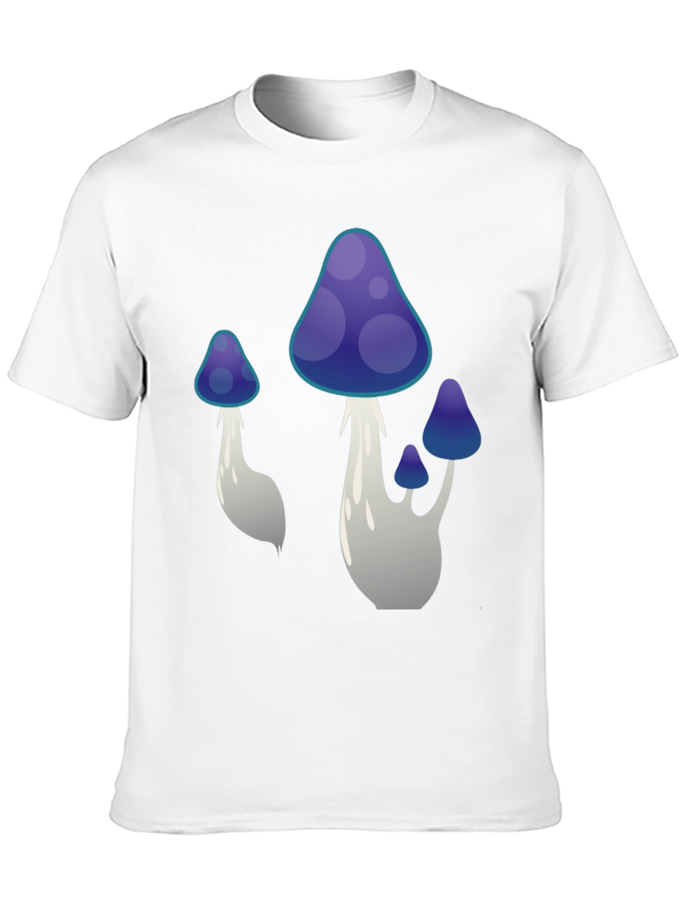 Funky Mushroom Graphic Tee - Black Cotton T-Shirt