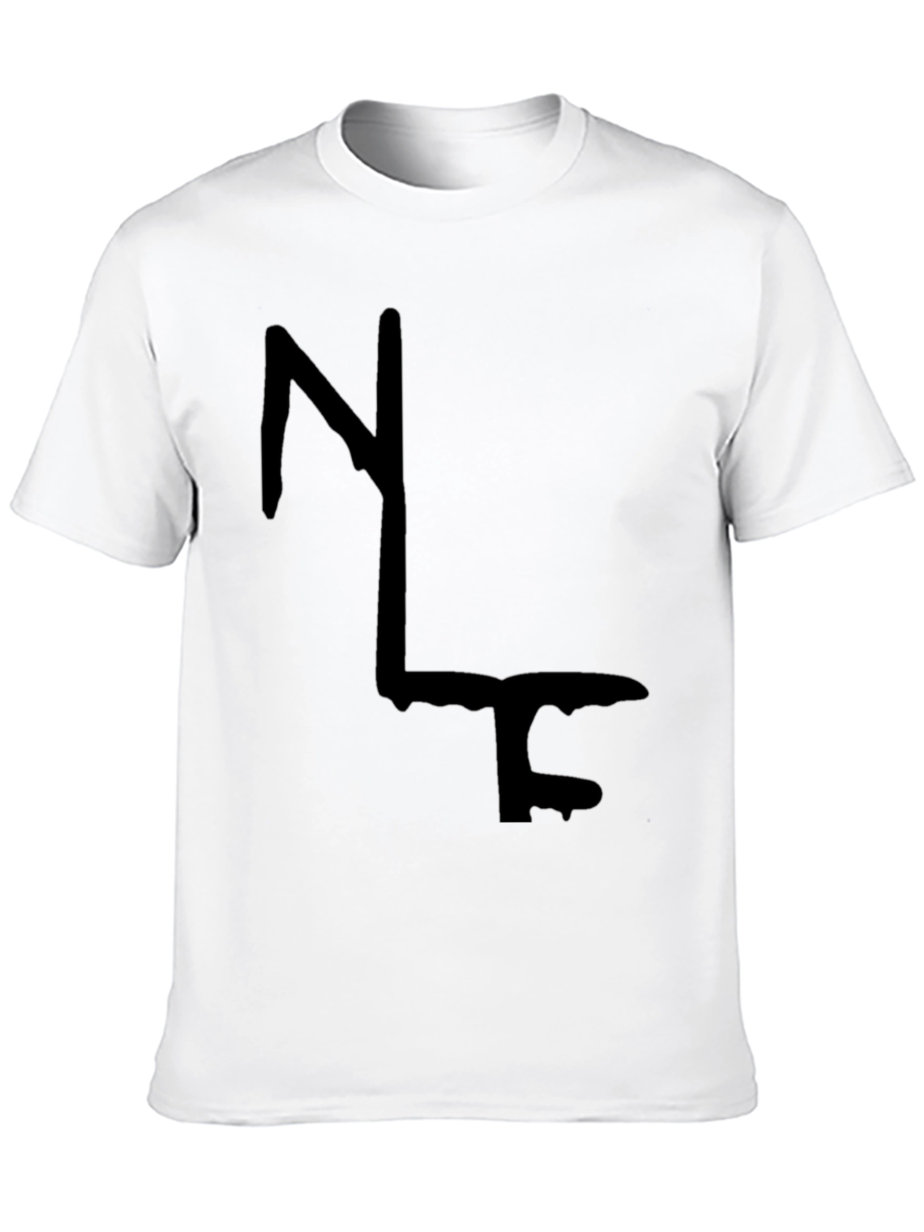 Modern Abstract Graphic Print Black T-Shirt