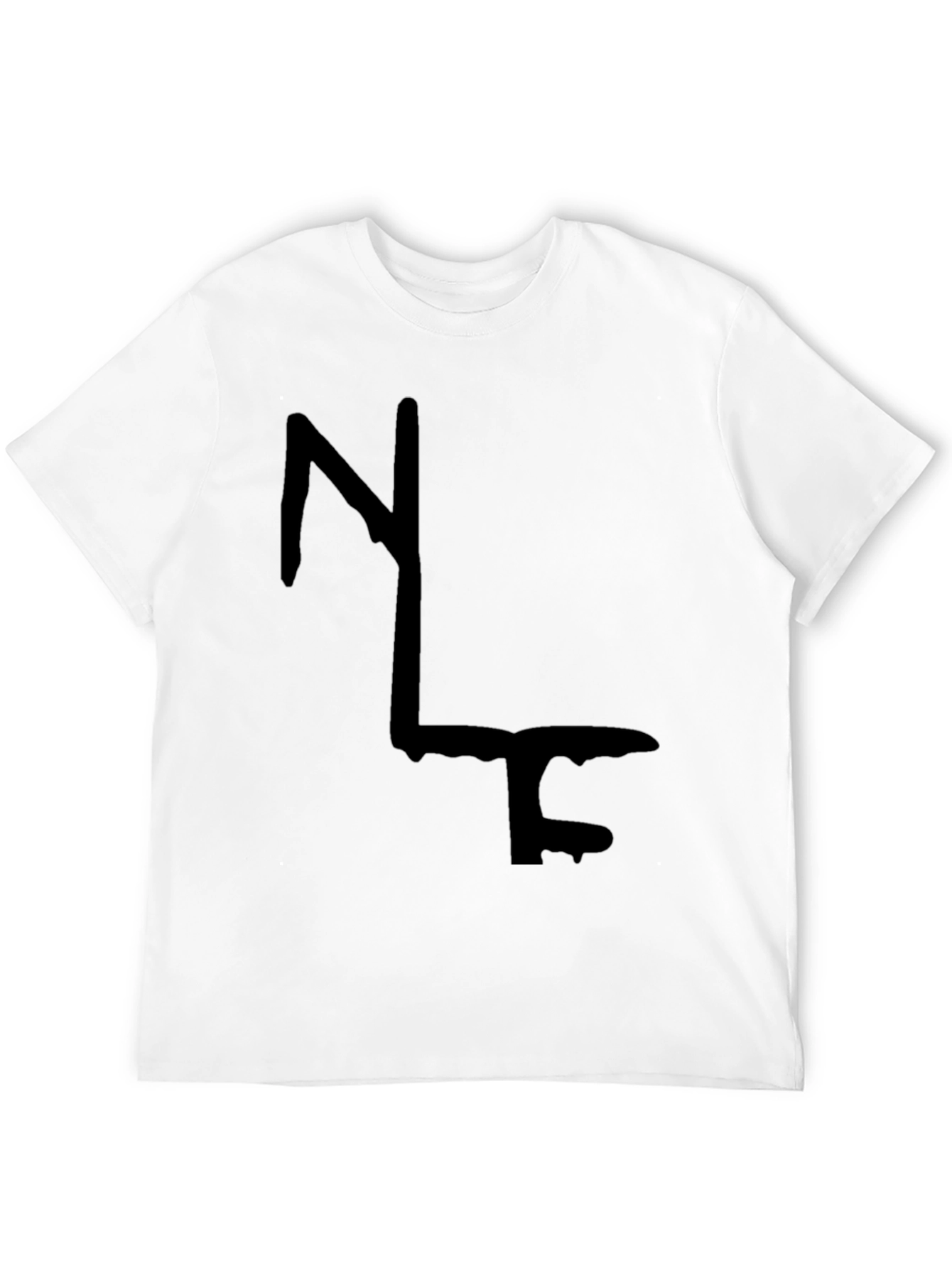Modern Abstract Graphic Print Black T-Shirt