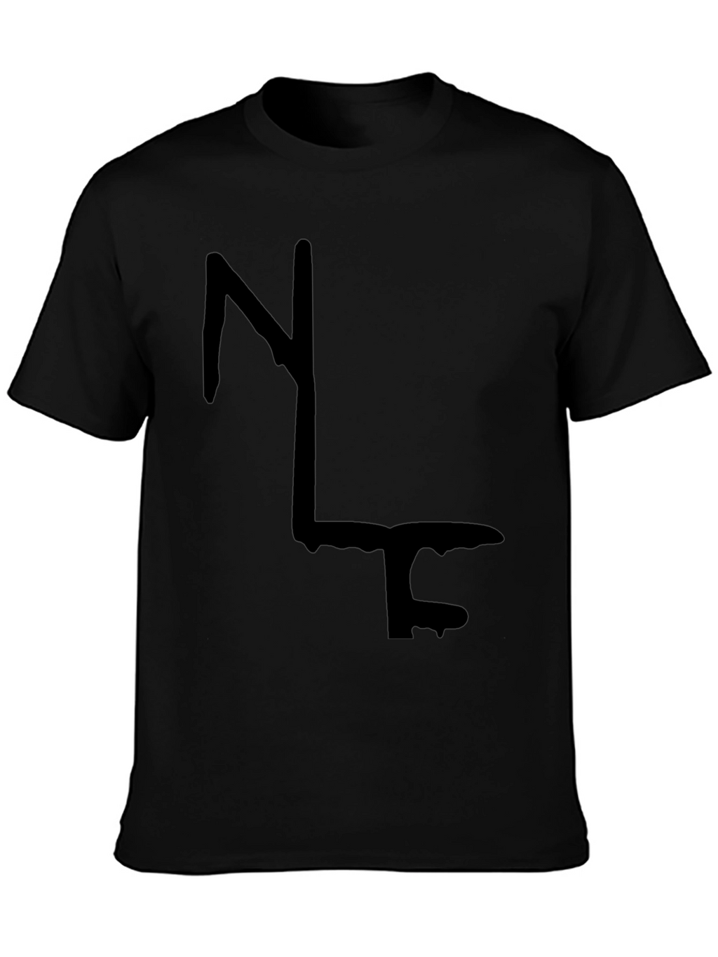 Modern Abstract Graphic Print Black T-Shirt